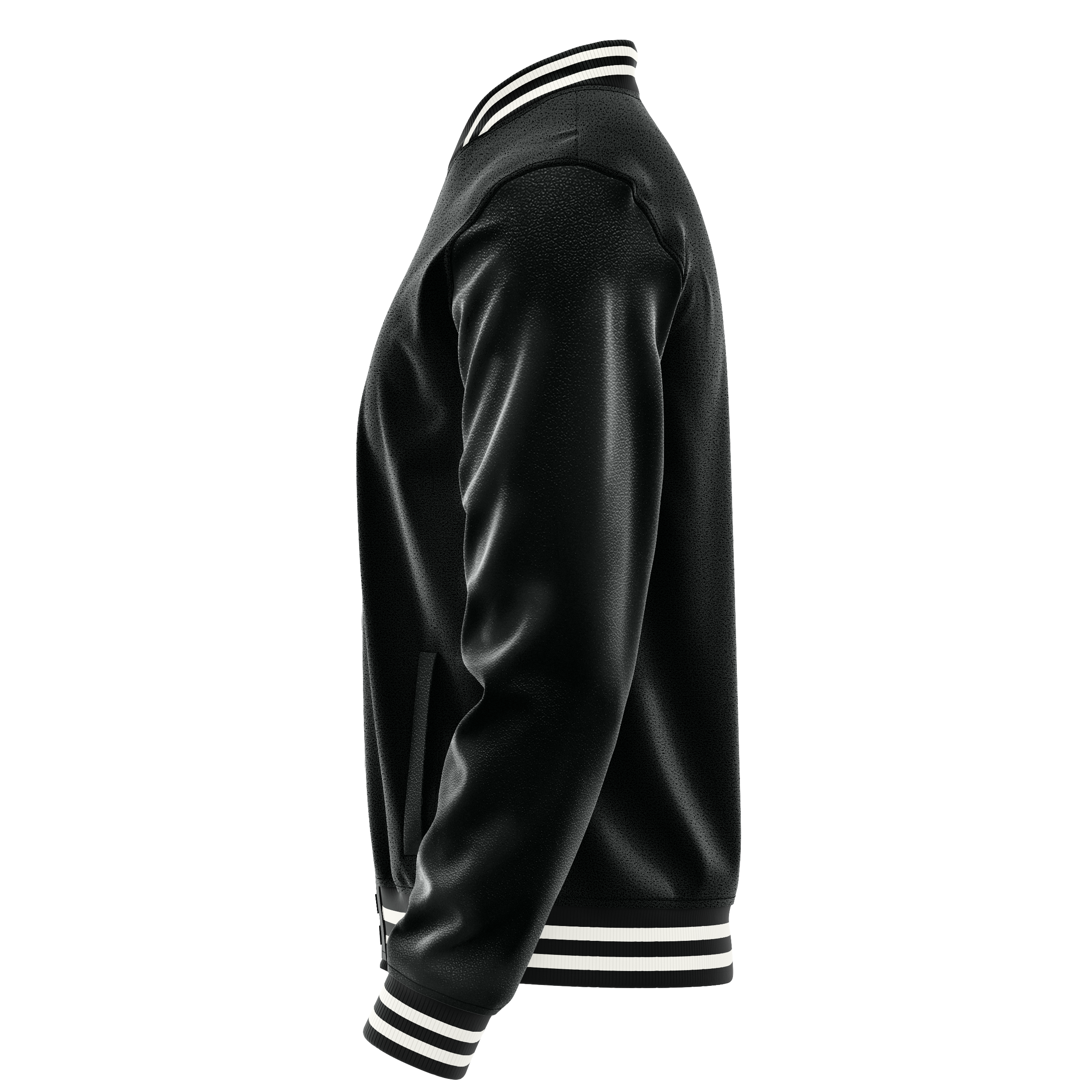 Custom Black Varsity Jacket Black Leather Sleeves JG17171718