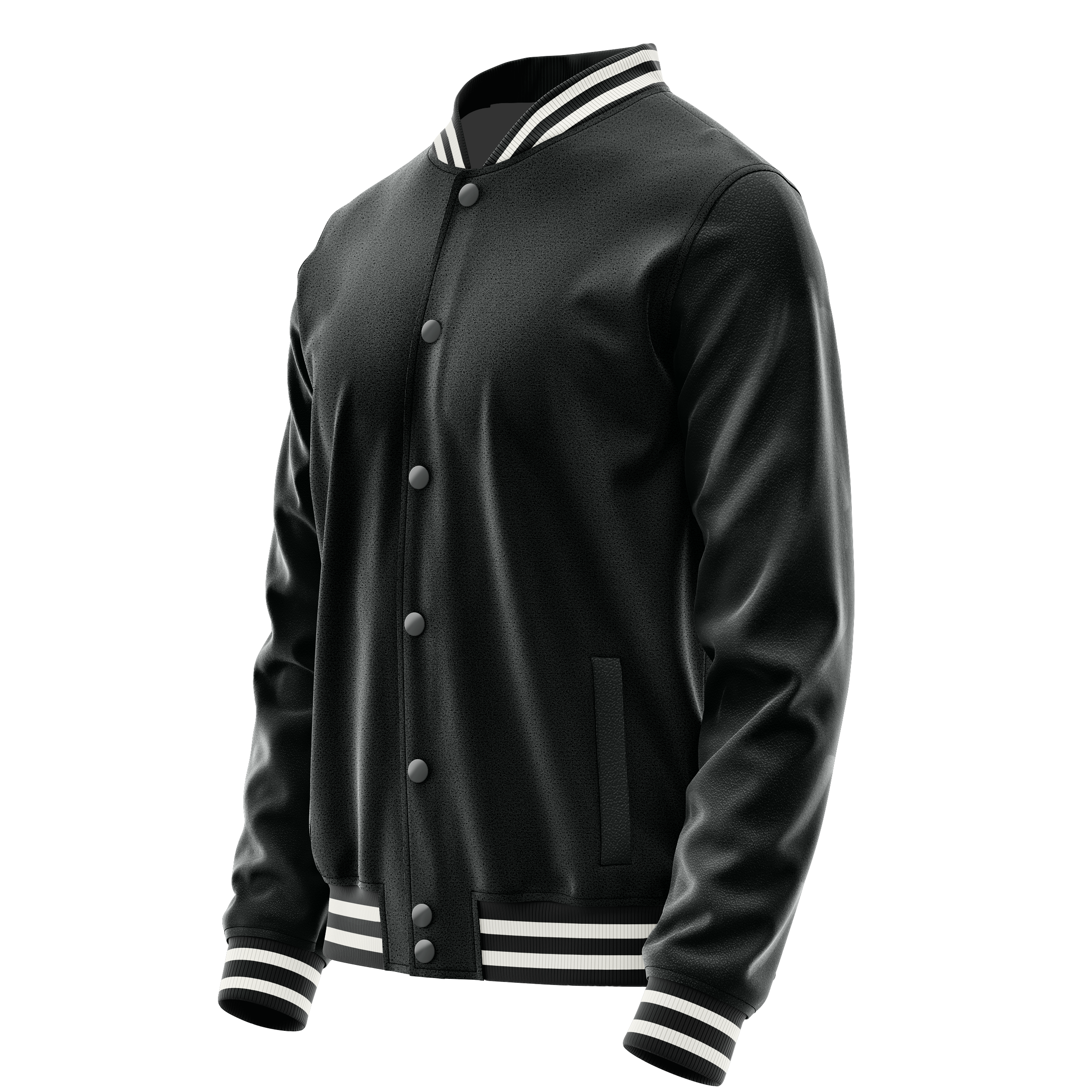 Custom Black Varsity Jacket Black Leather Sleeves JG17171718