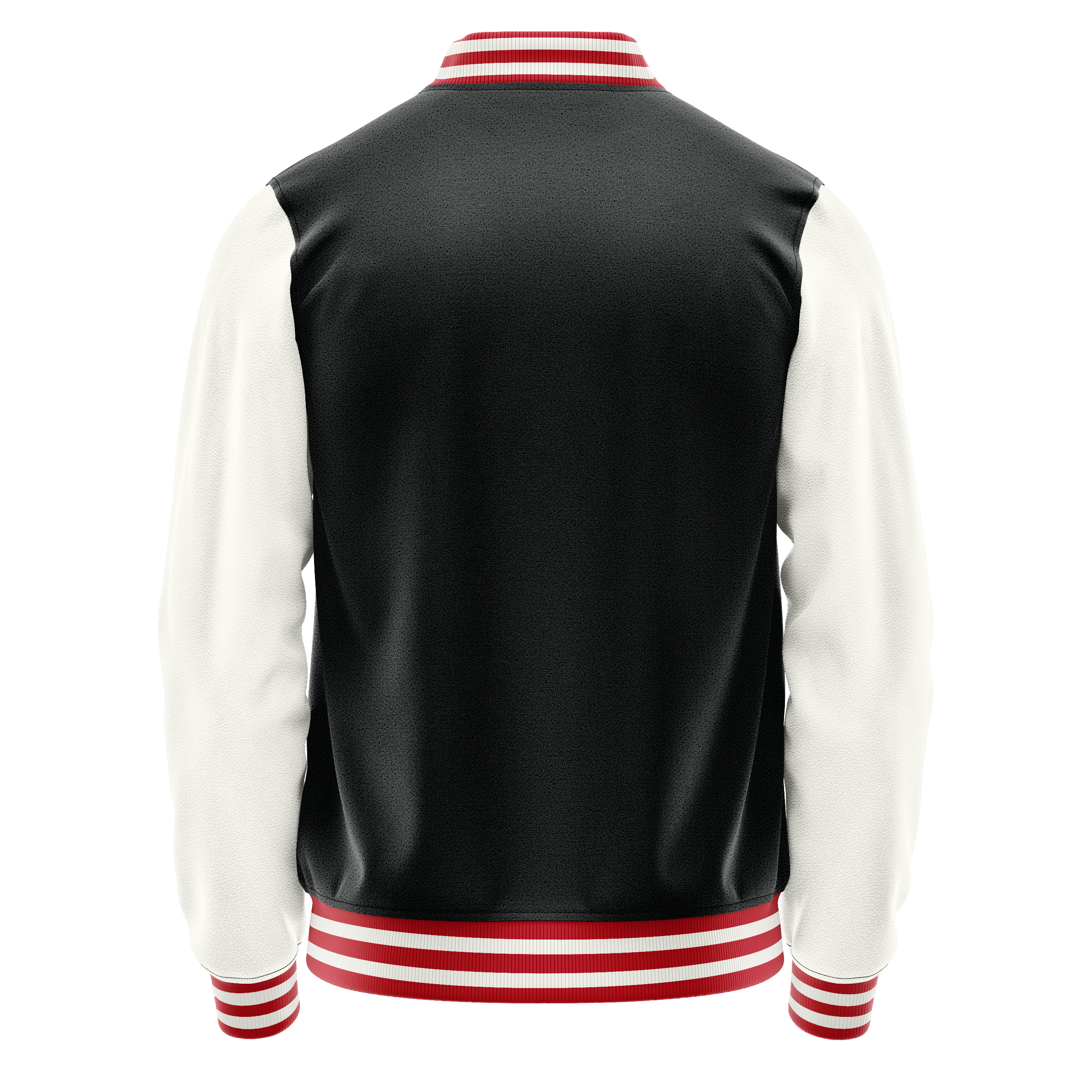 Custom Black Varsity Jacket White Leather Sleeves JG17181418