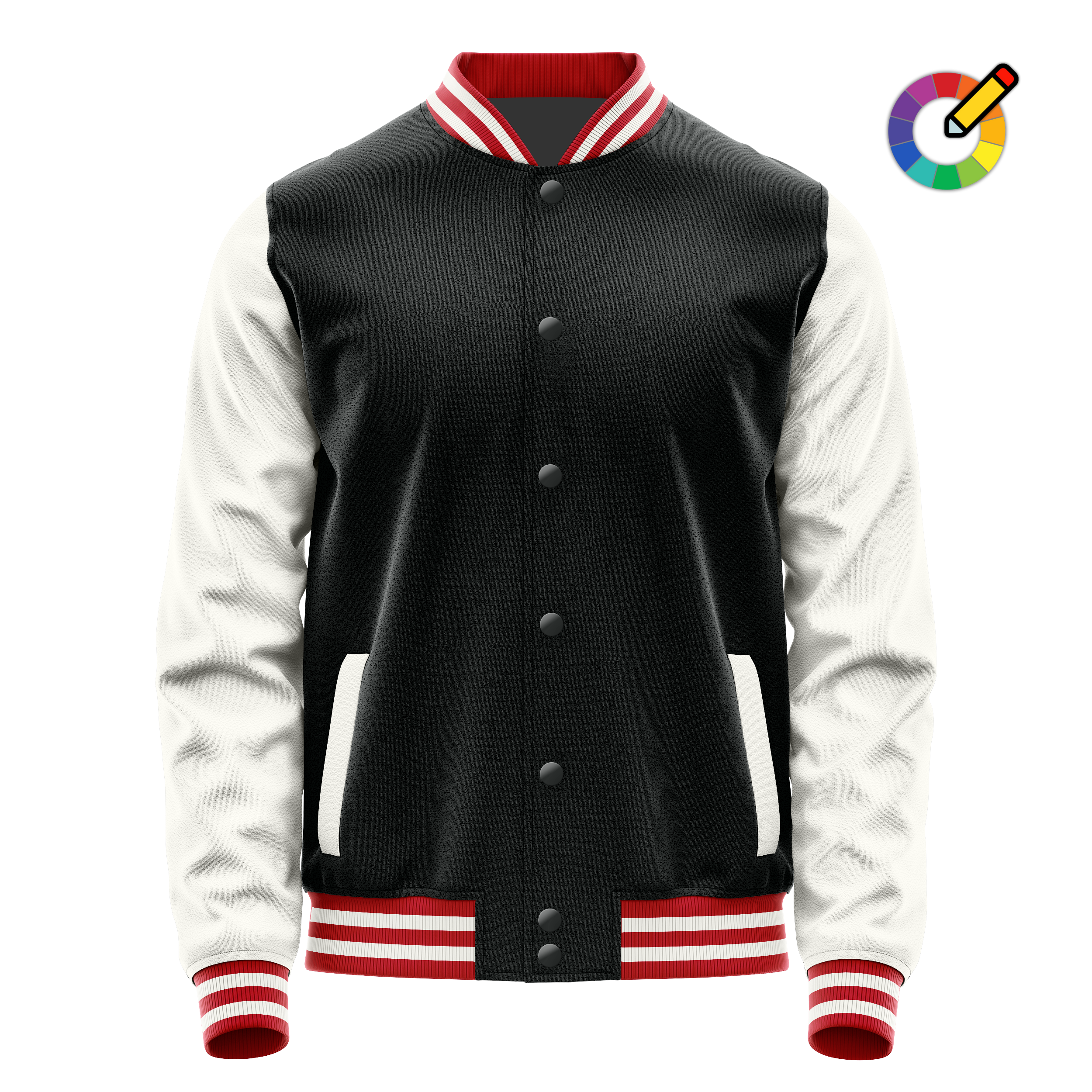 Custom Black Varsity Jacket White Leather Sleeves JG17181418