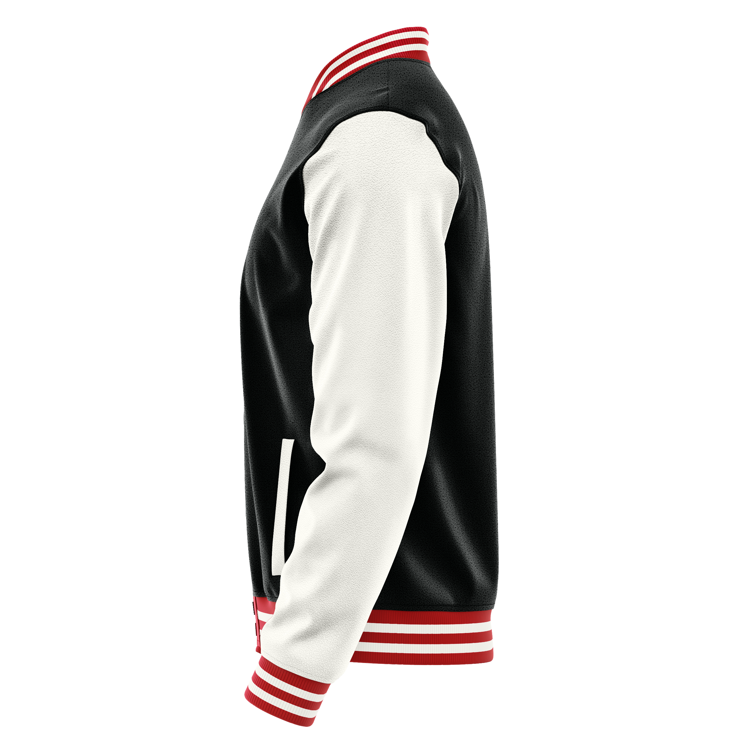 Custom Black Varsity Jacket White Leather Sleeves JG17181418