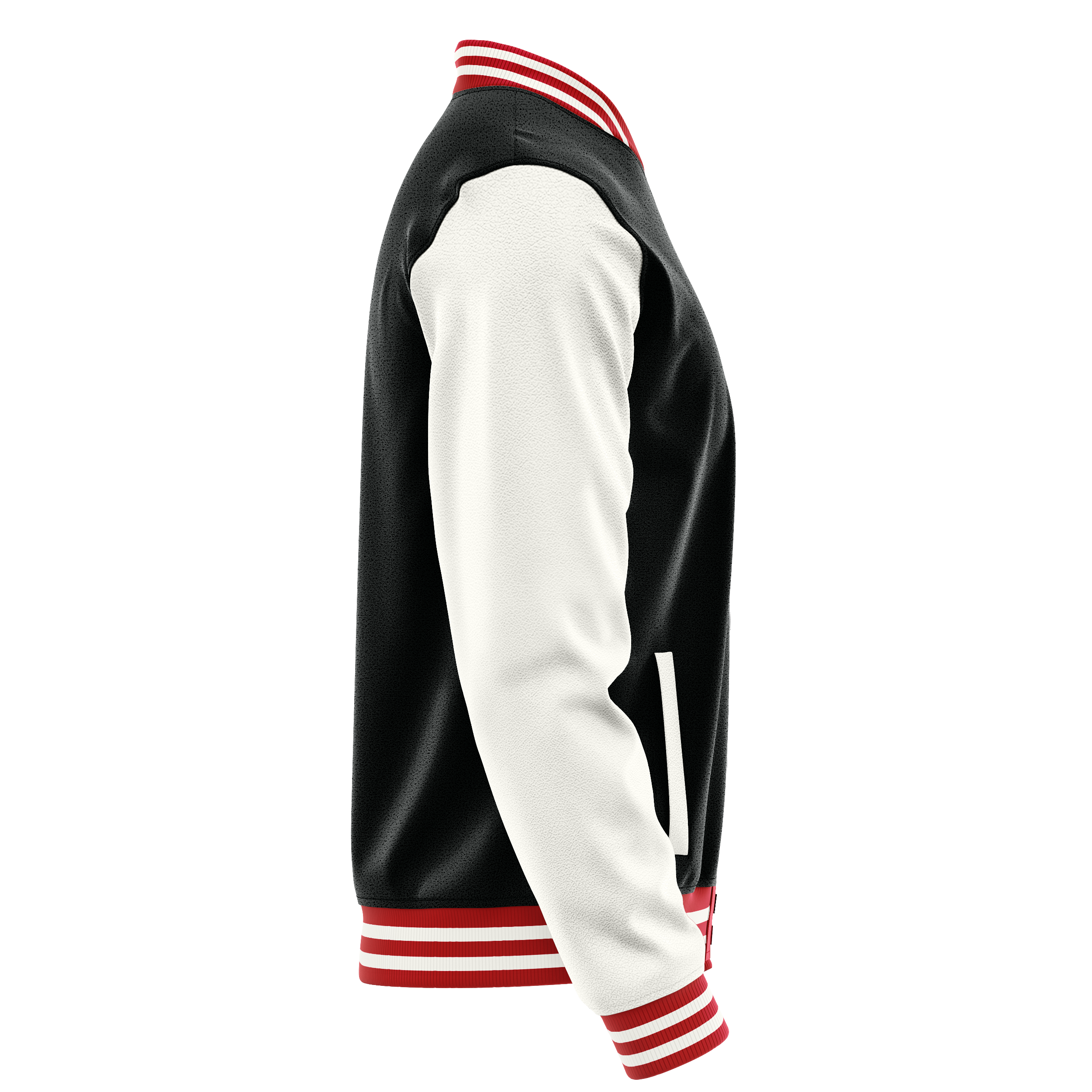 Custom Black Varsity Jacket White Leather Sleeves JG17181418