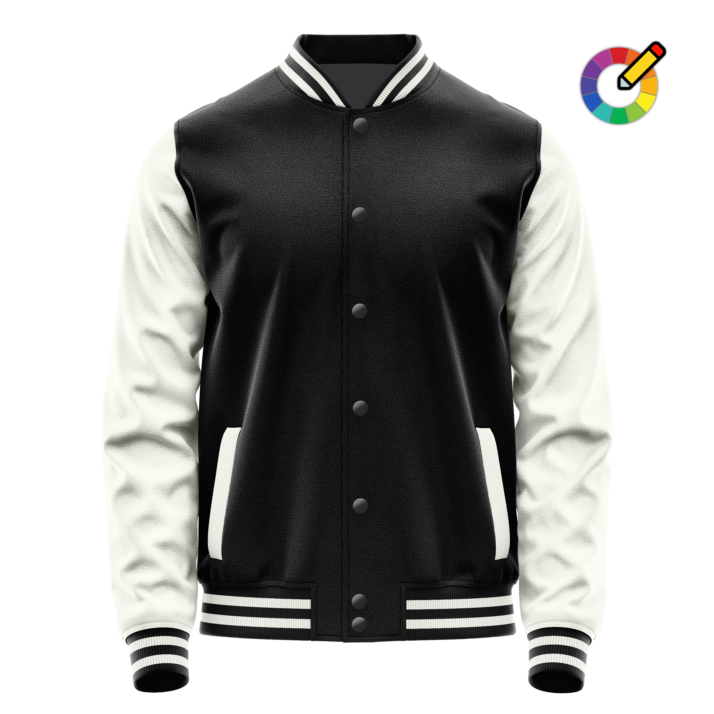 Custom Black Varsity Jacket White Leather Sleeves JG17181718