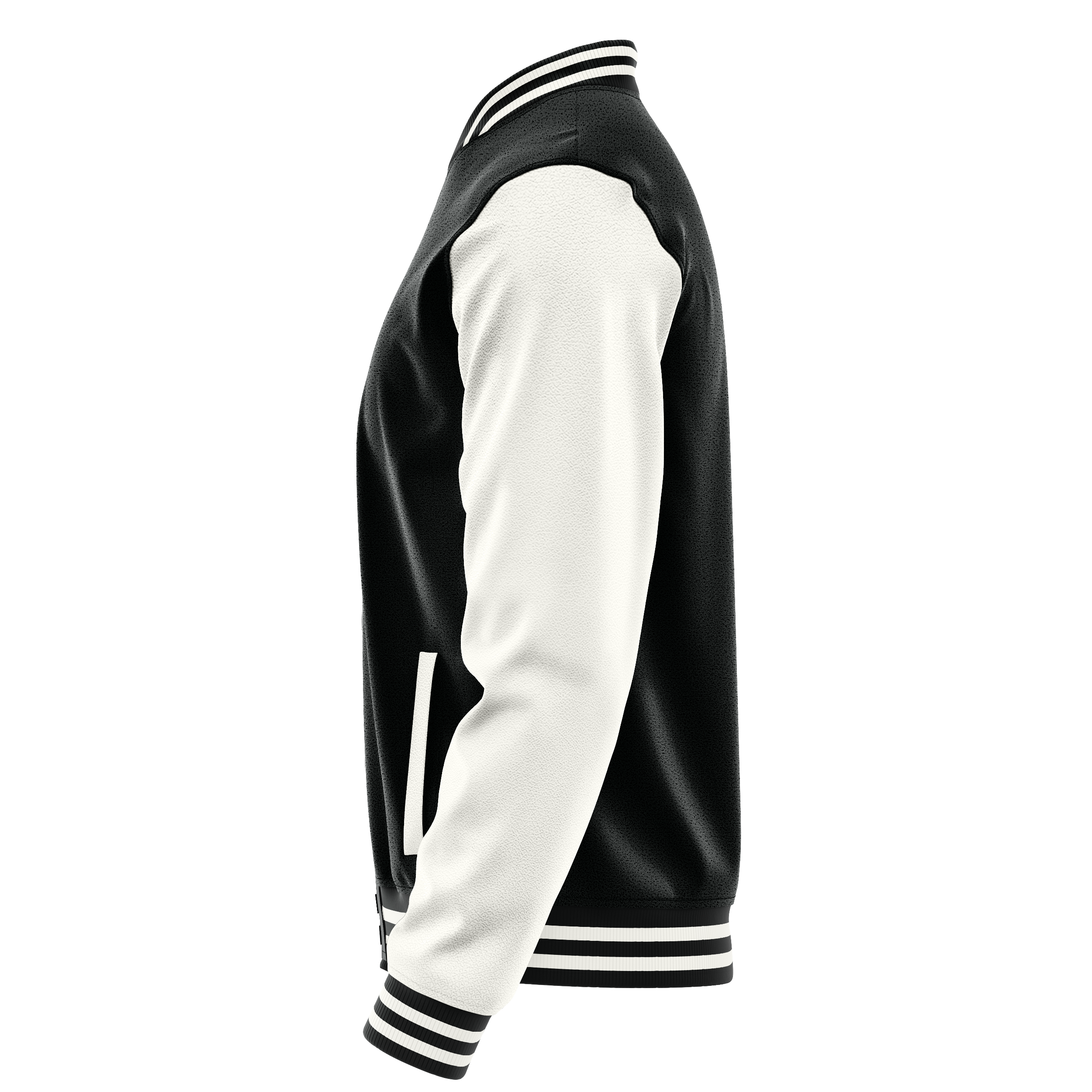 Custom Black Varsity Jacket White Leather Sleeves JG17181718