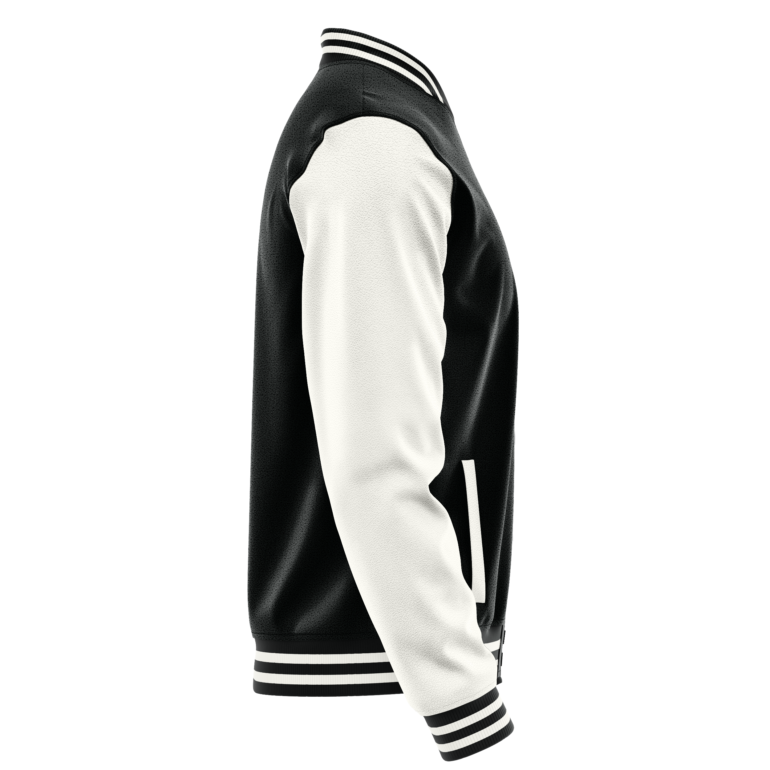 Custom Black Varsity Jacket White Leather Sleeves JG17181718