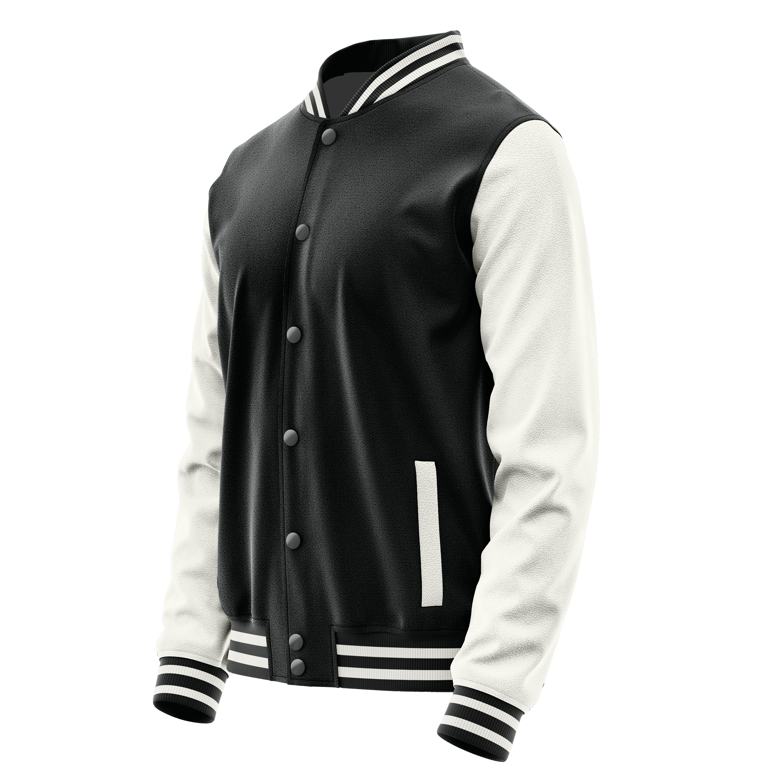 Custom Black Varsity Jacket White Leather Sleeves JG17181718