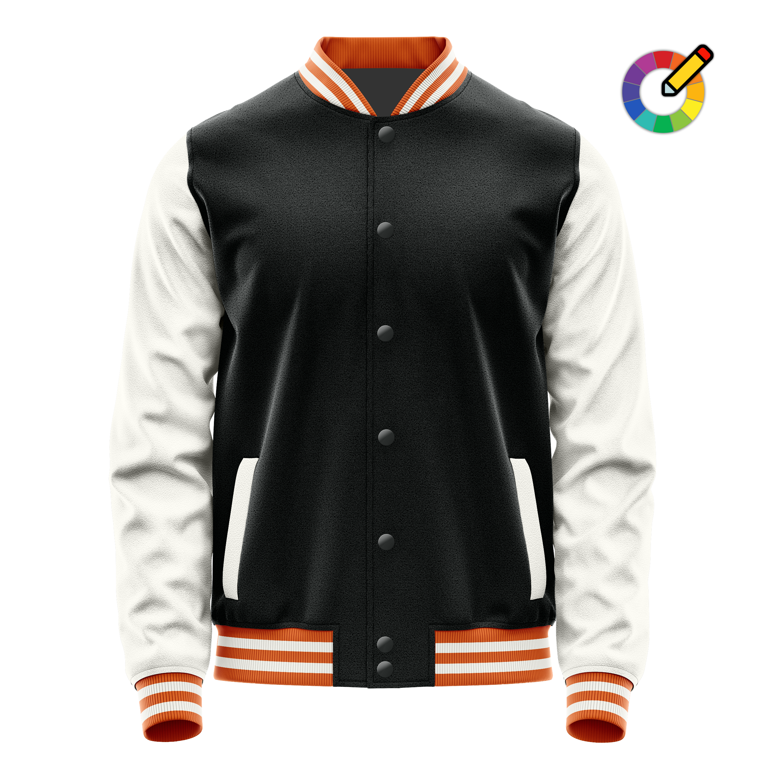 Custom Black Varsity Jacket White Leather Sleeves JG17182818