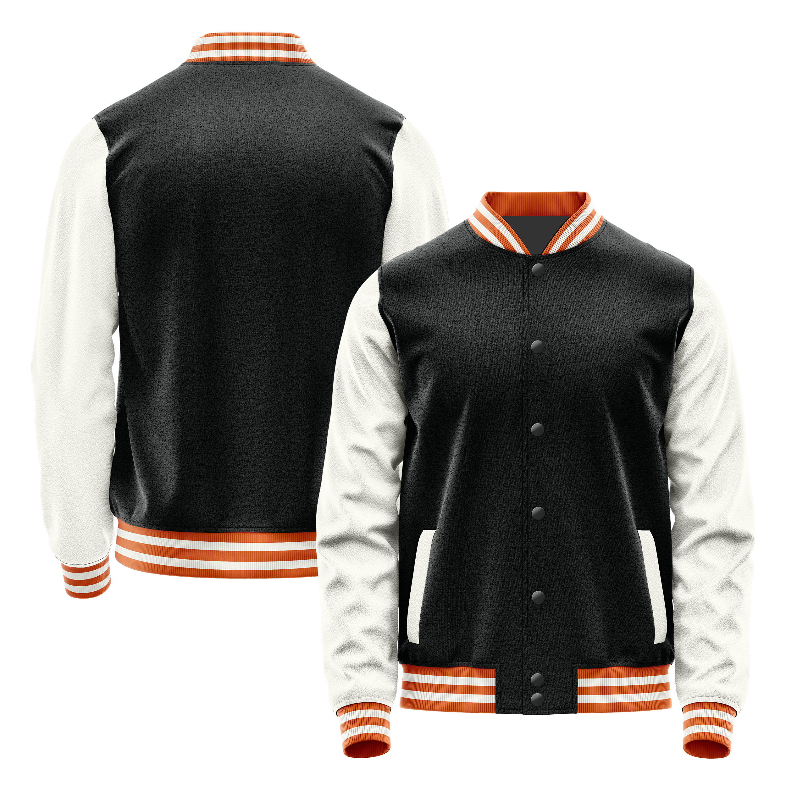 Custom Black Varsity Jacket White Leather Sleeves JG17182818