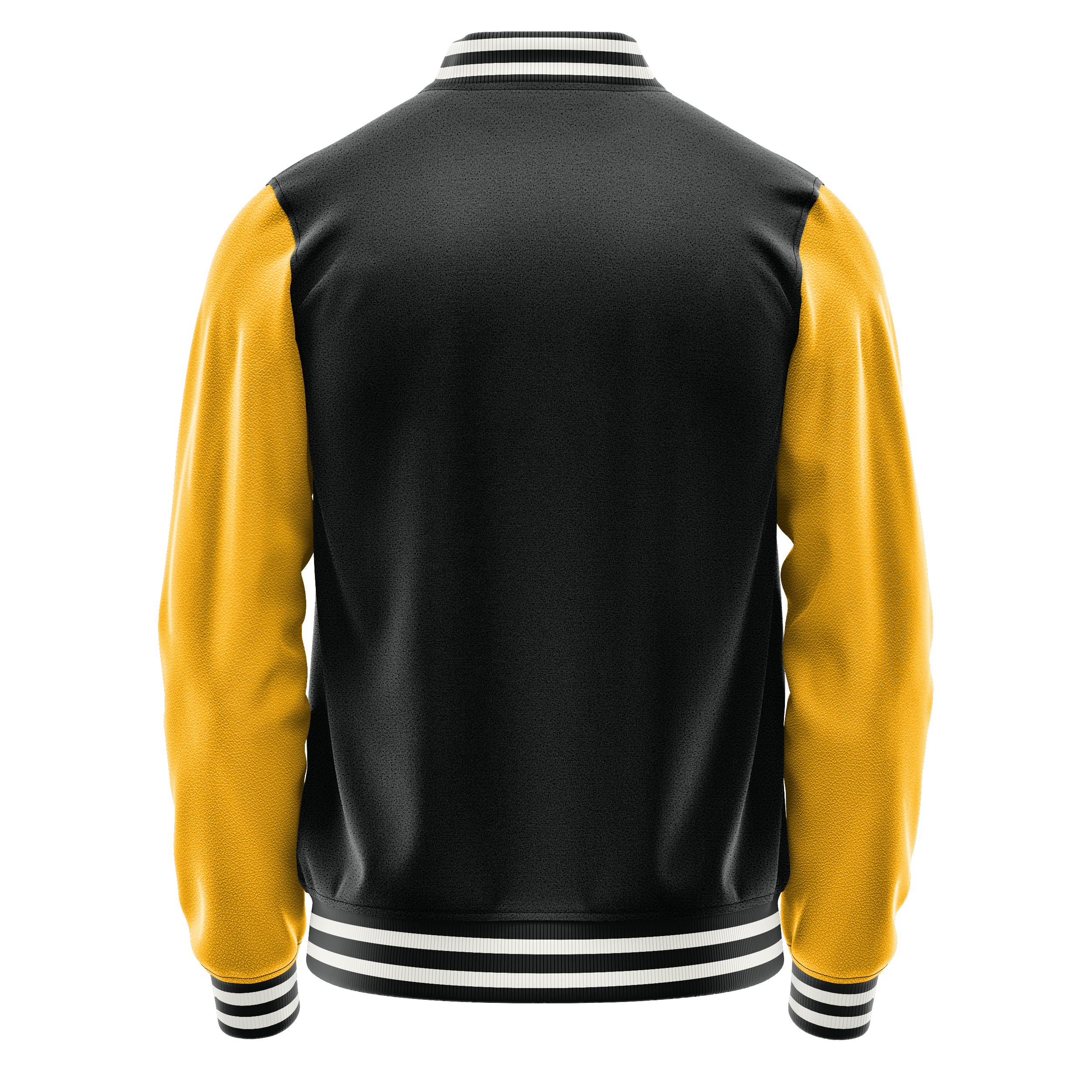 Custom Black Varsity Jacket Yellow Leather Sleeves JG17191718