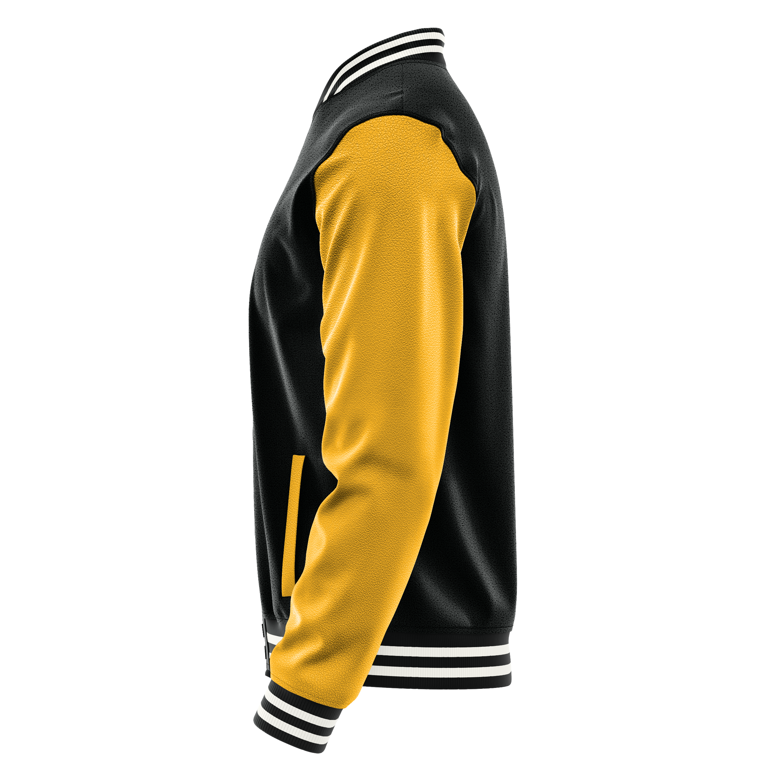 Custom Black Varsity Jacket Yellow Leather Sleeves JG17191718