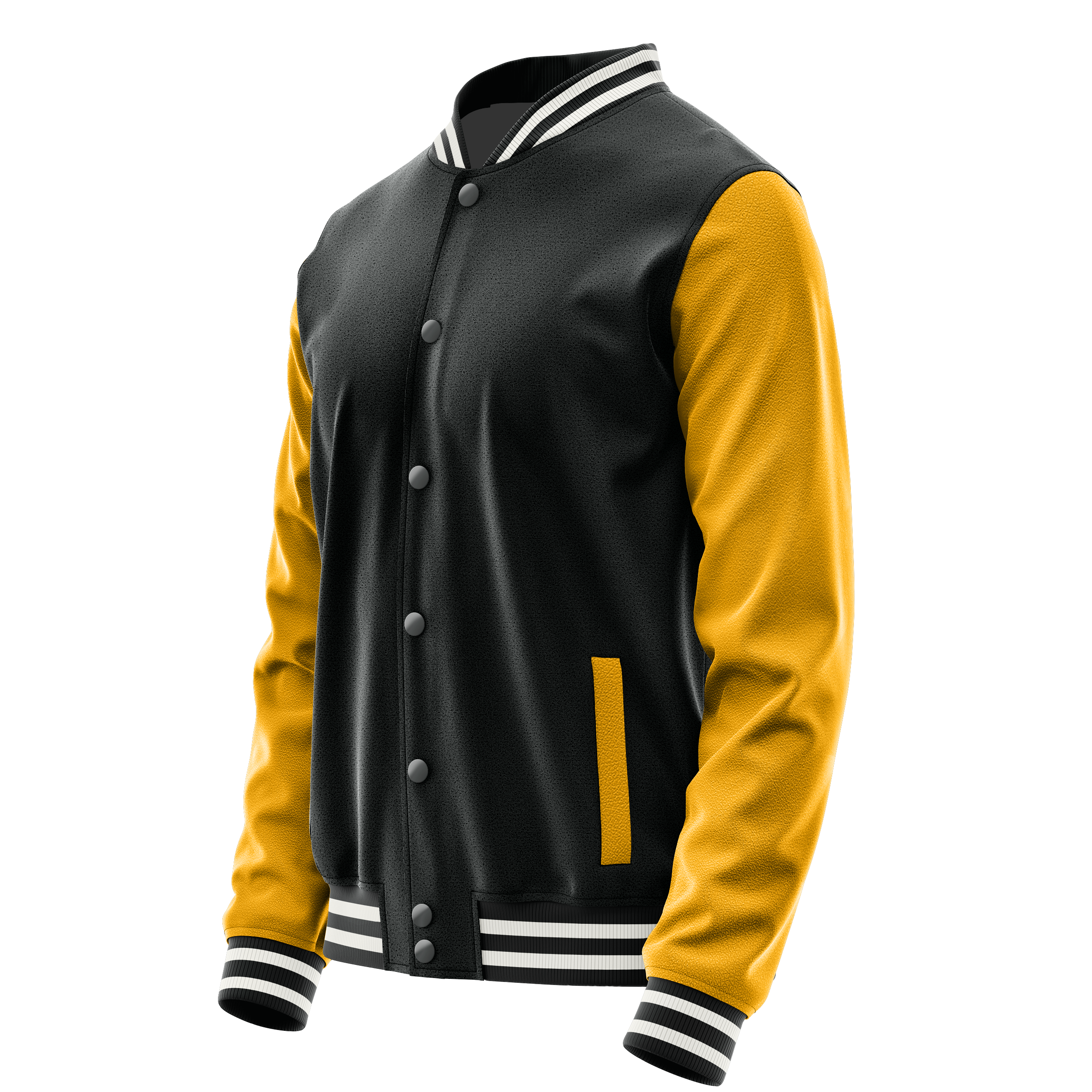 Custom Black Varsity Jacket Yellow Leather Sleeves JG17191718