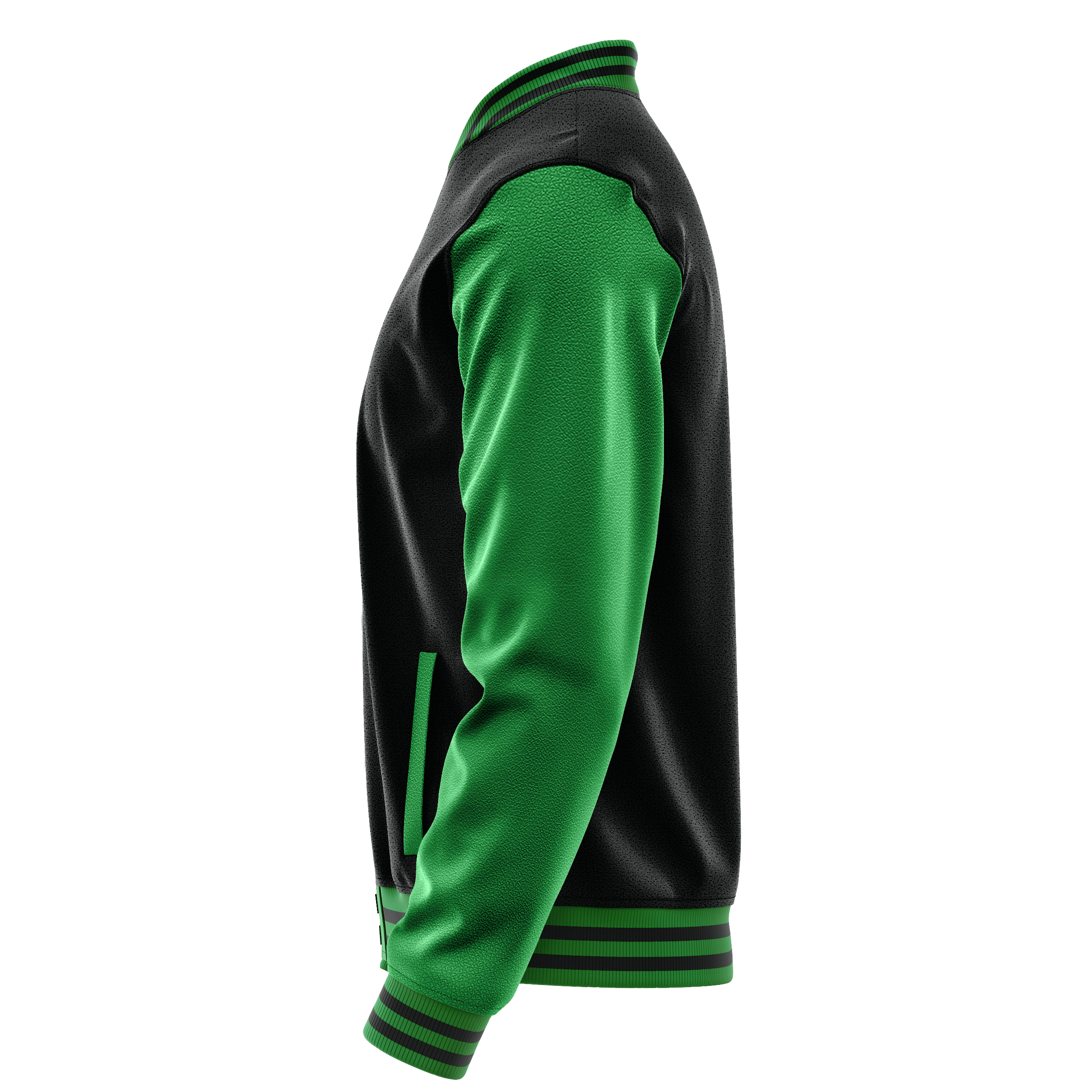 Custom Black Varsity Jacket Emerald Green Leather Sleeves JG17242417