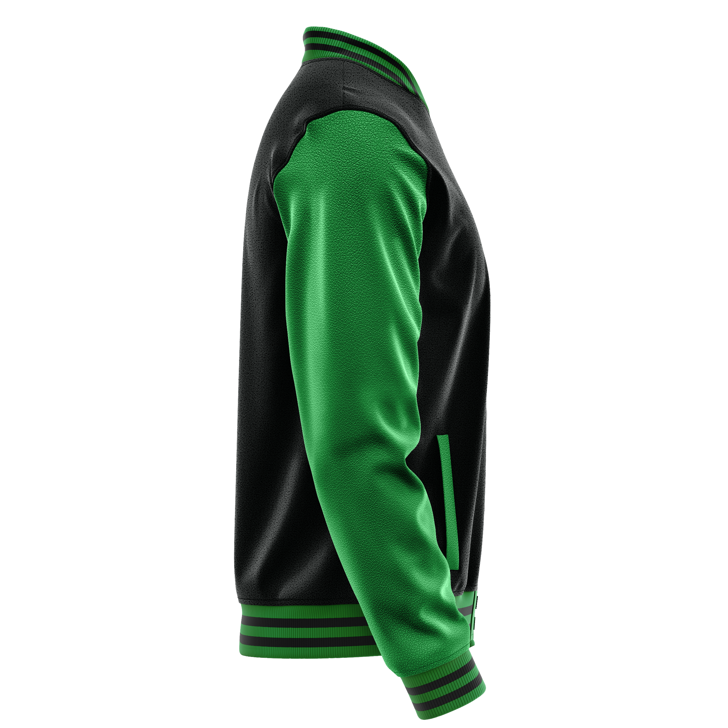 Custom Black Varsity Jacket Emerald Green Leather Sleeves JG17242417