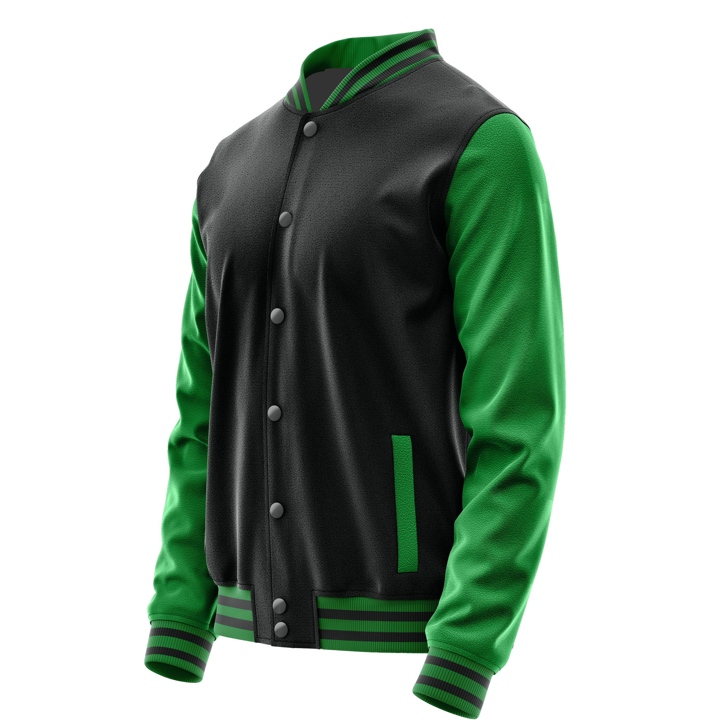 Custom Black Varsity Jacket Emerald Green Leather Sleeves JG17242417