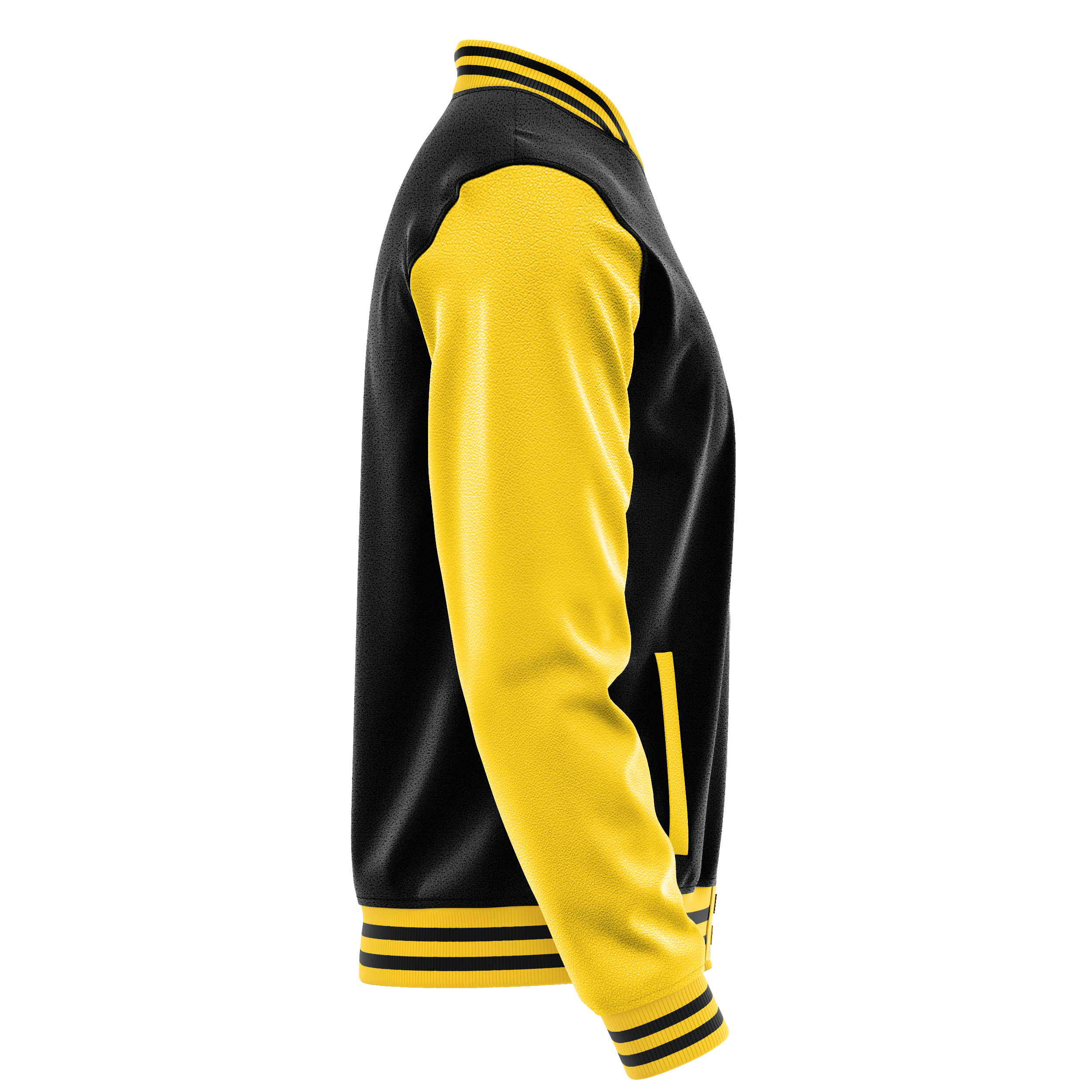 Custom Black Varsity Jacket Gold Leather Sleeves JG17303017