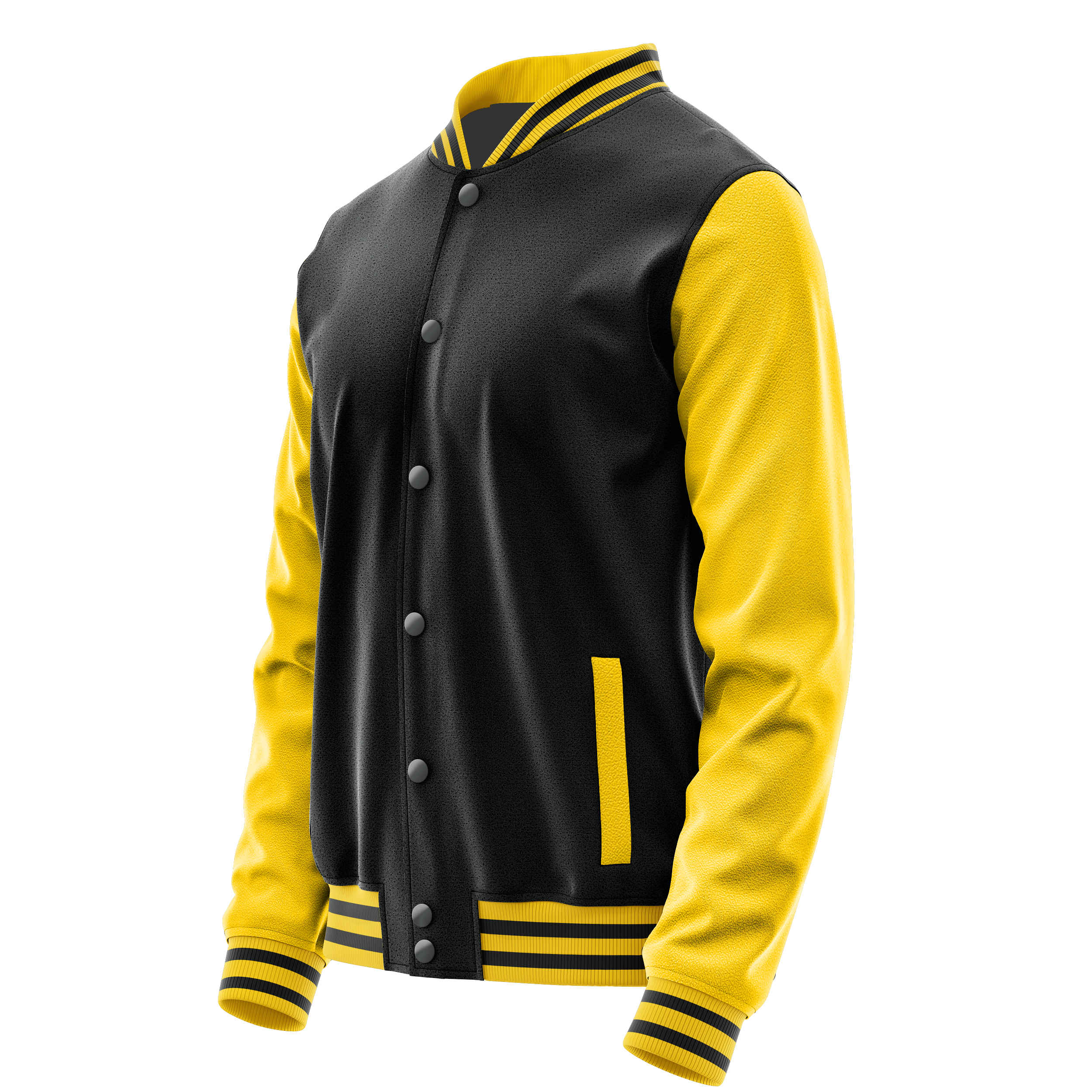 Custom Black Varsity Jacket Gold Leather Sleeves JG17303017