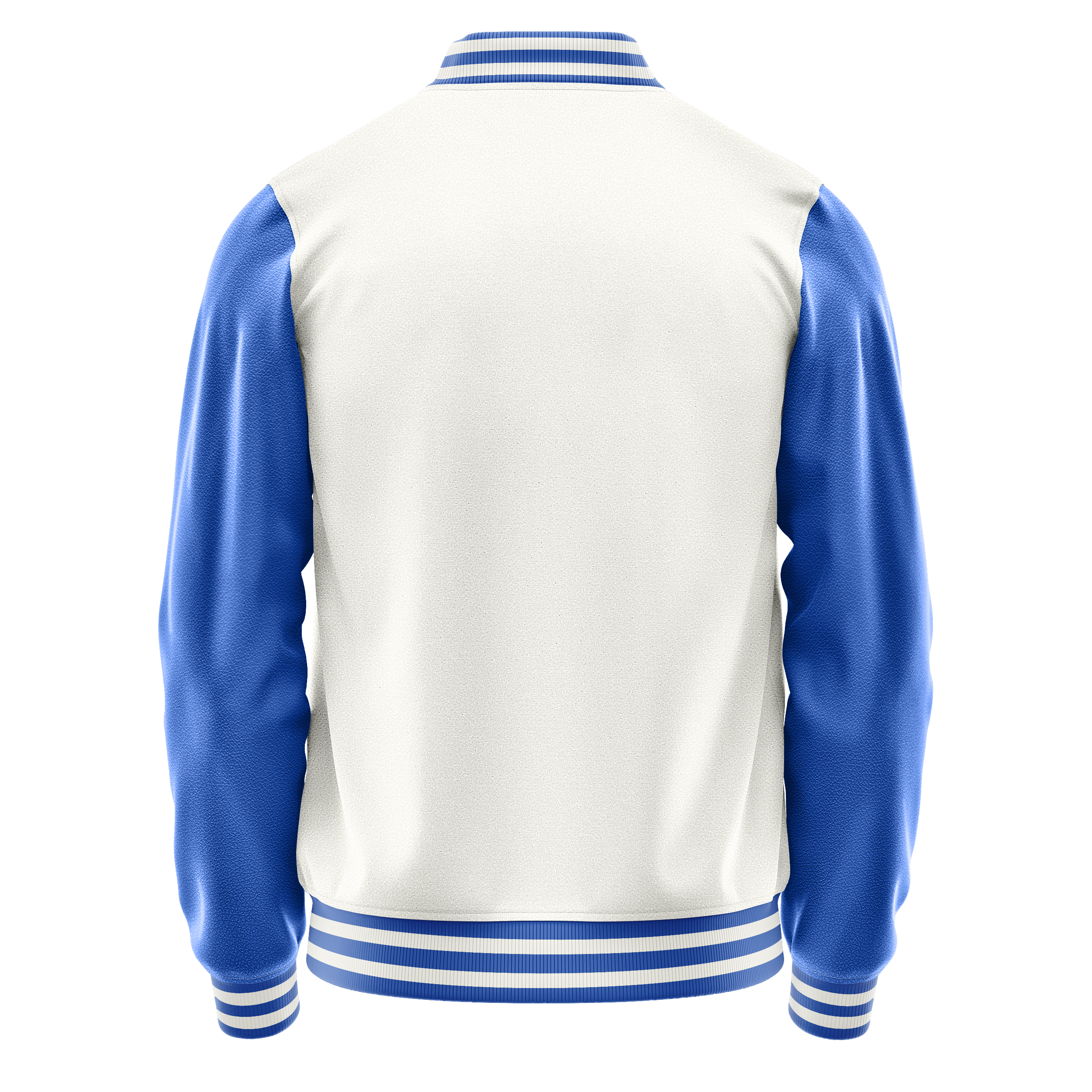 Custom White Varsity Jacket Sky Blue Leather Sleeves JG18090918