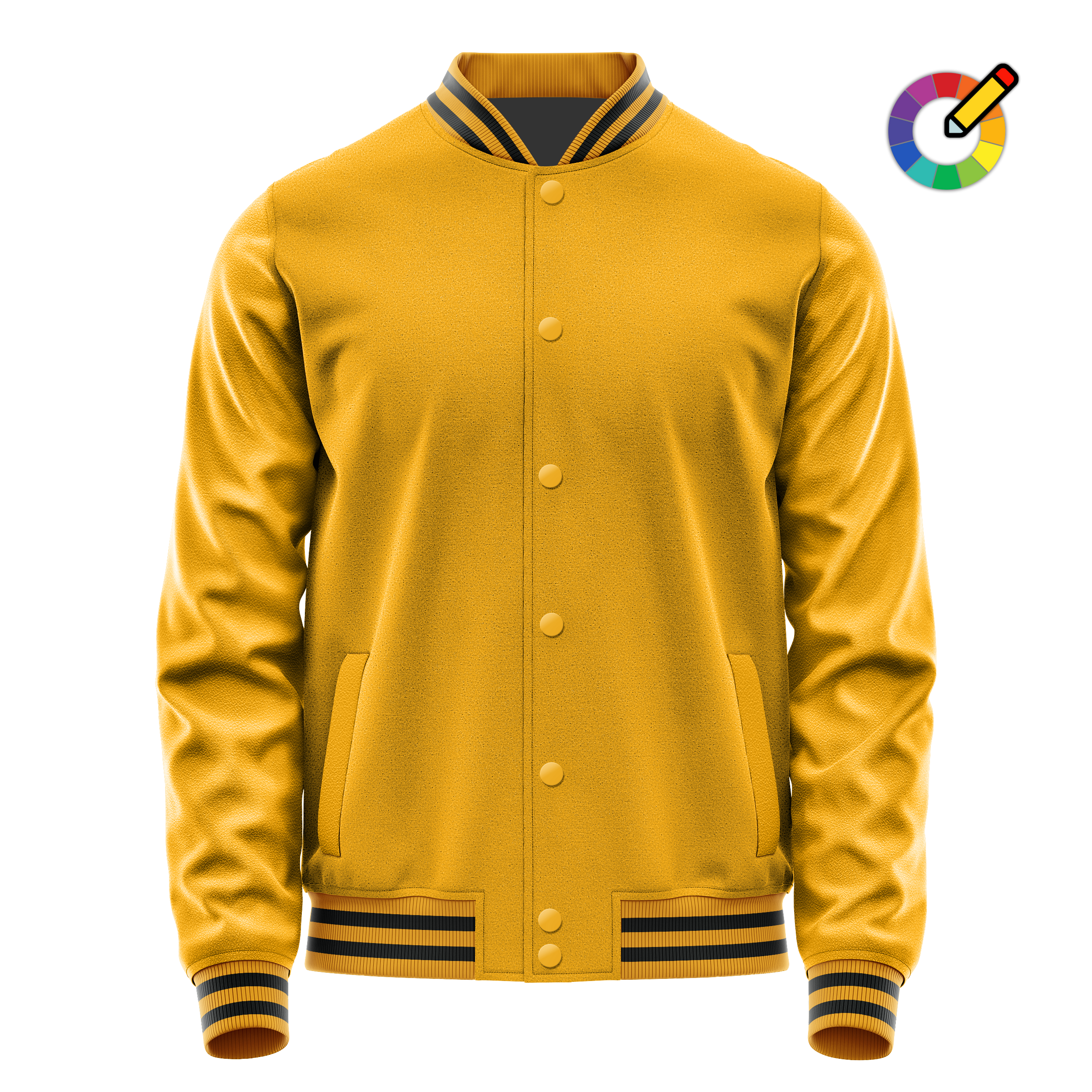 Custom Yellow Varsity Jacket Yellow Leather Sleeves JG19191917