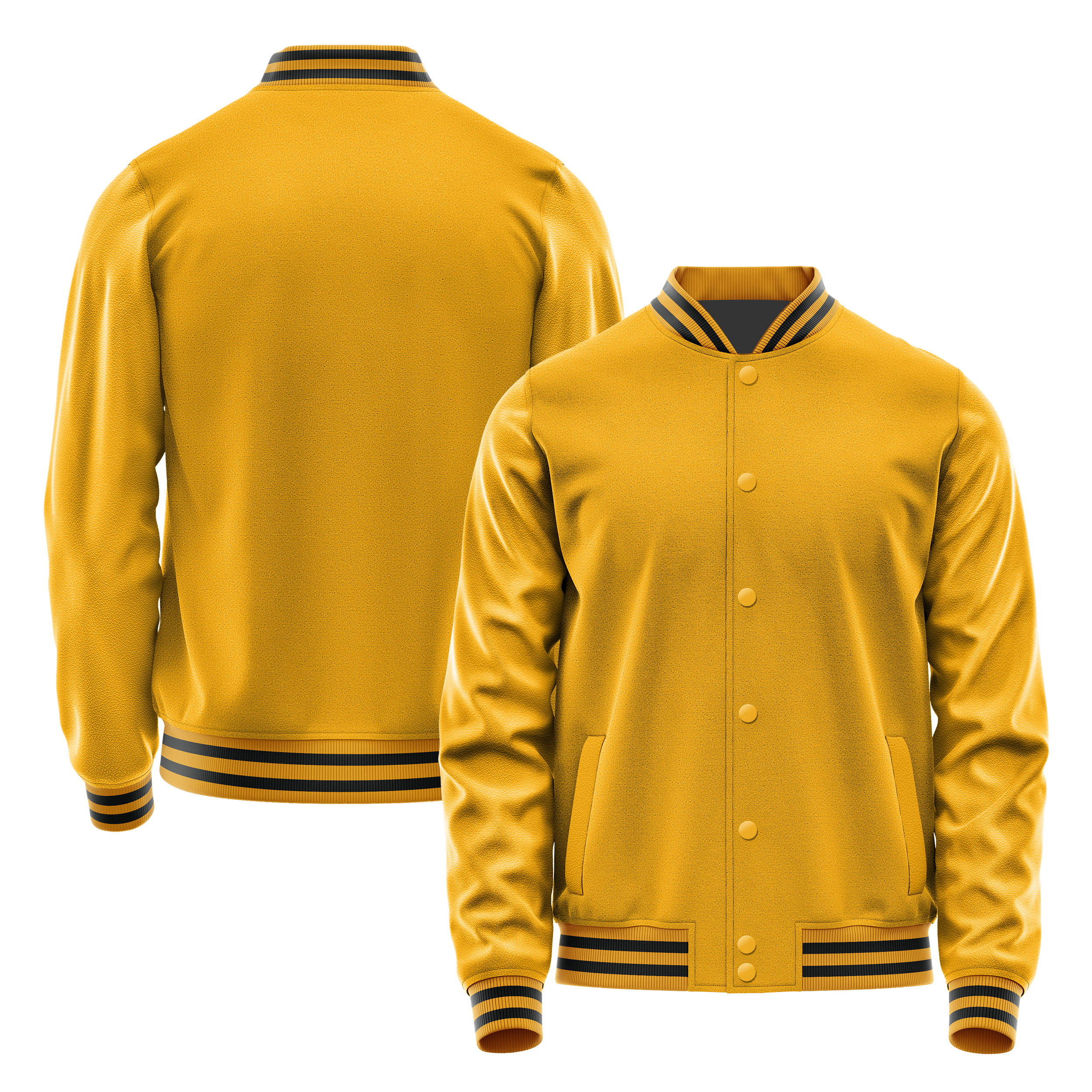 Custom Yellow Varsity Jacket Yellow Leather Sleeves JG19191917