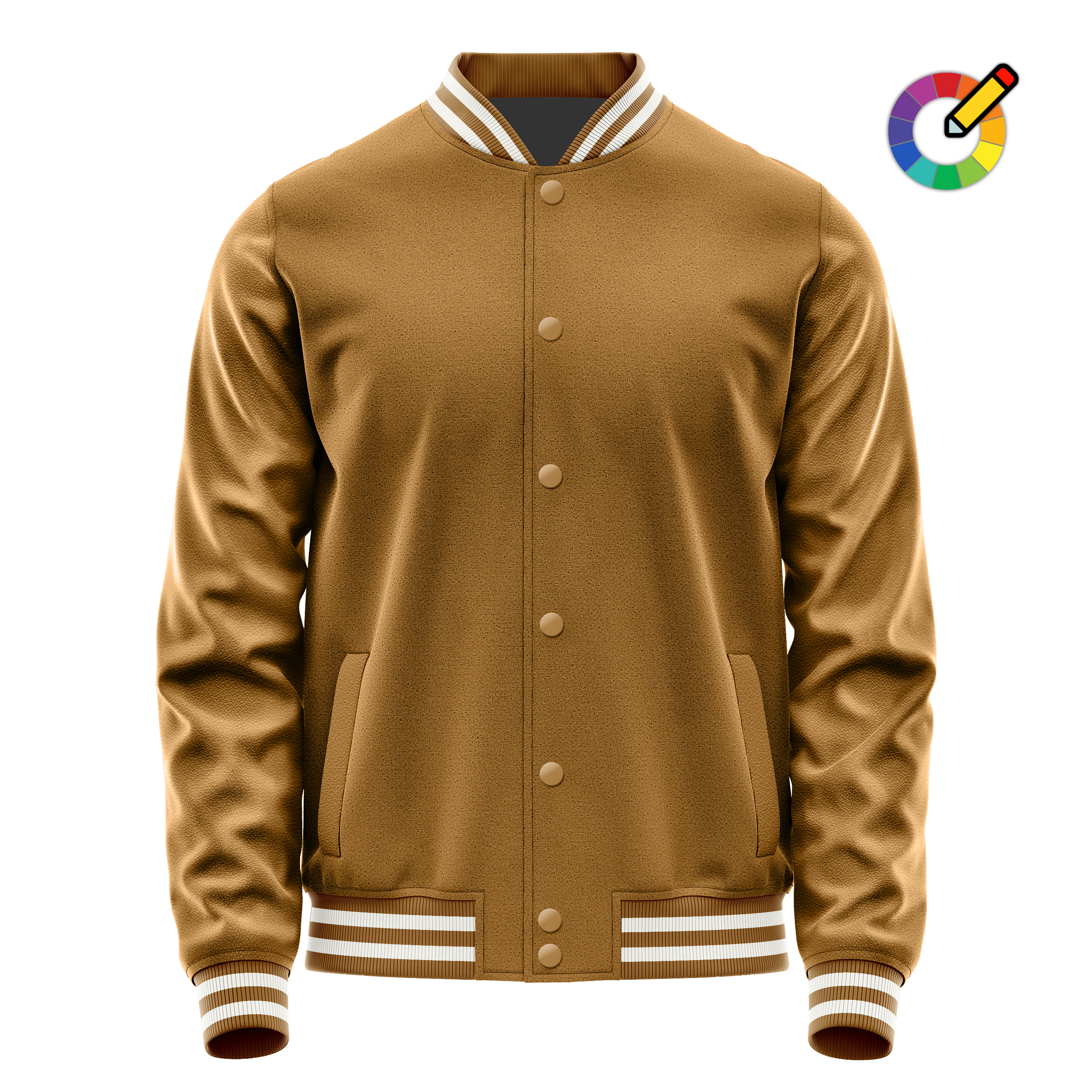 Custom Khaki Varsity Jacket Khaki Leather Sleeves JG22222218