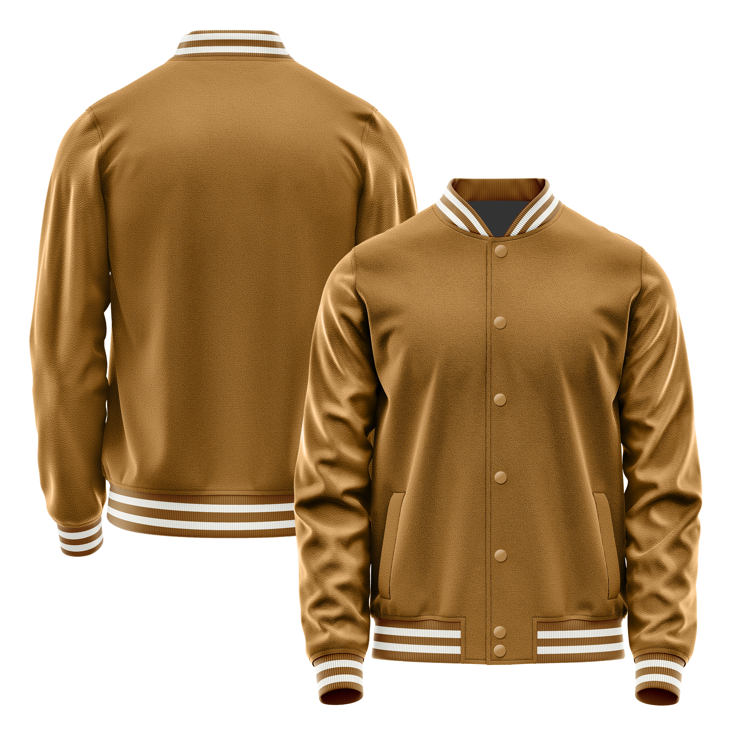 Custom Khaki Varsity Jacket Khaki Leather Sleeves JG22222218