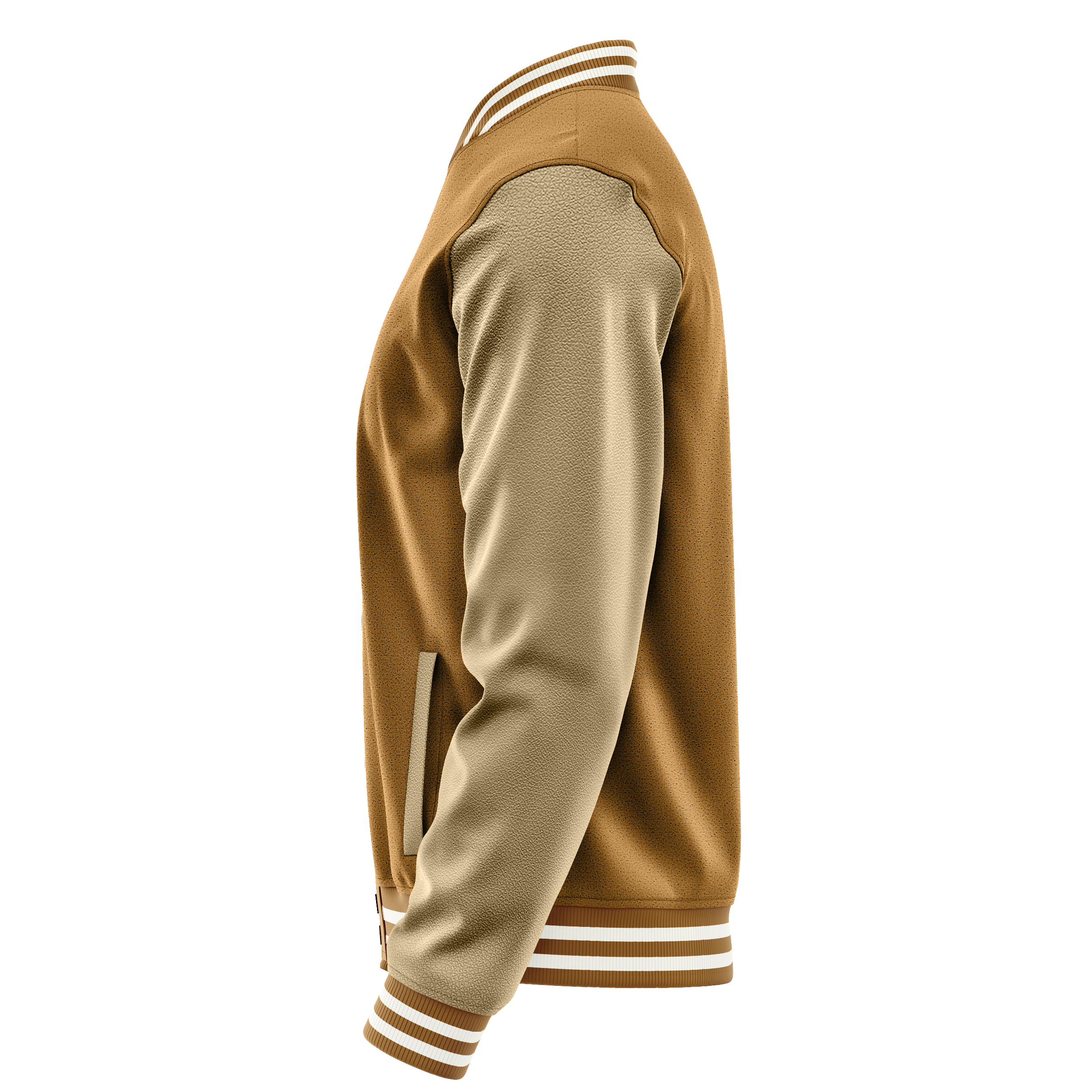 Custom Khaki Varsity Jacket Light Khaki Leather Sleeves JG22252218