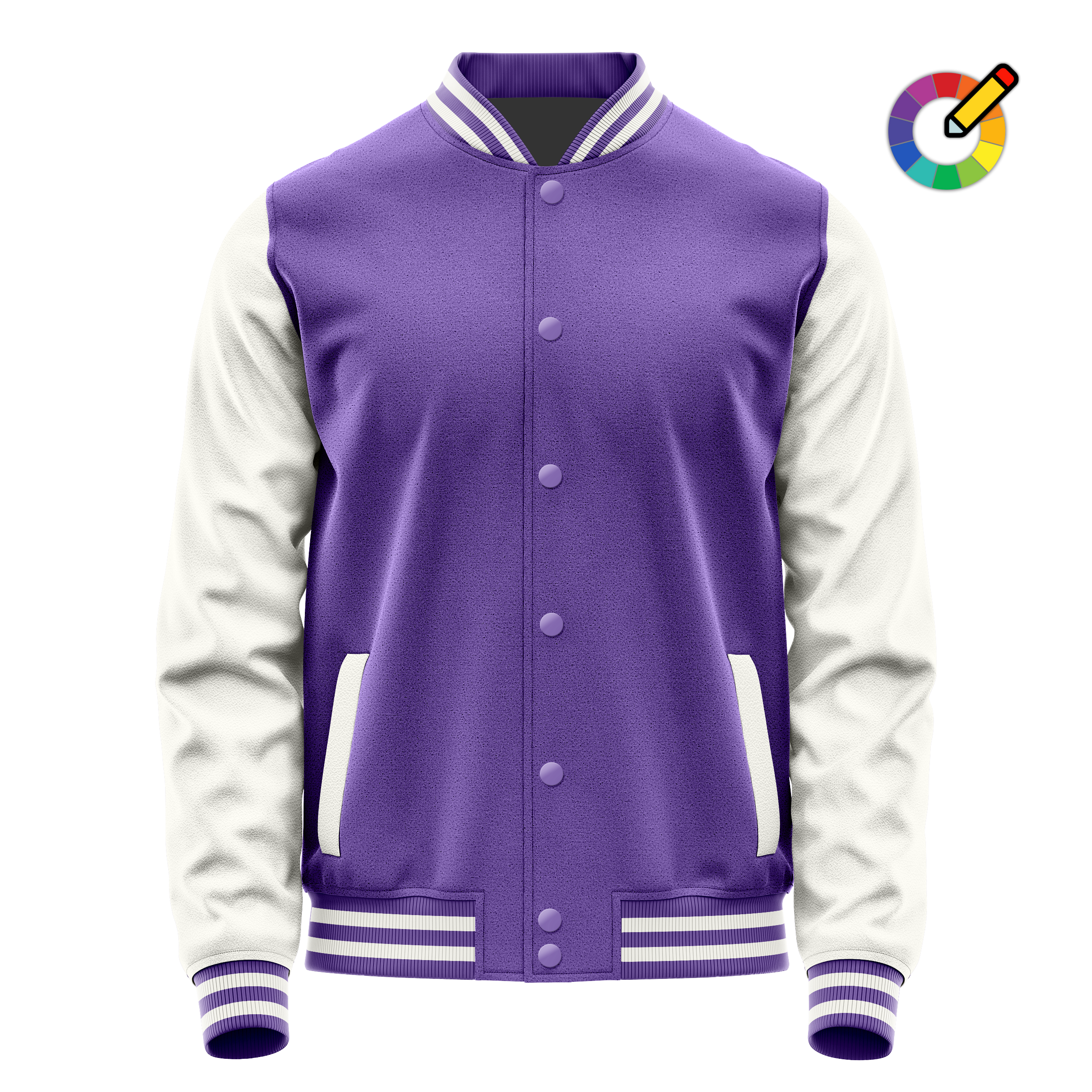 Custom Light Purple Varsity Jacket White Leather Sleeves JG23182318