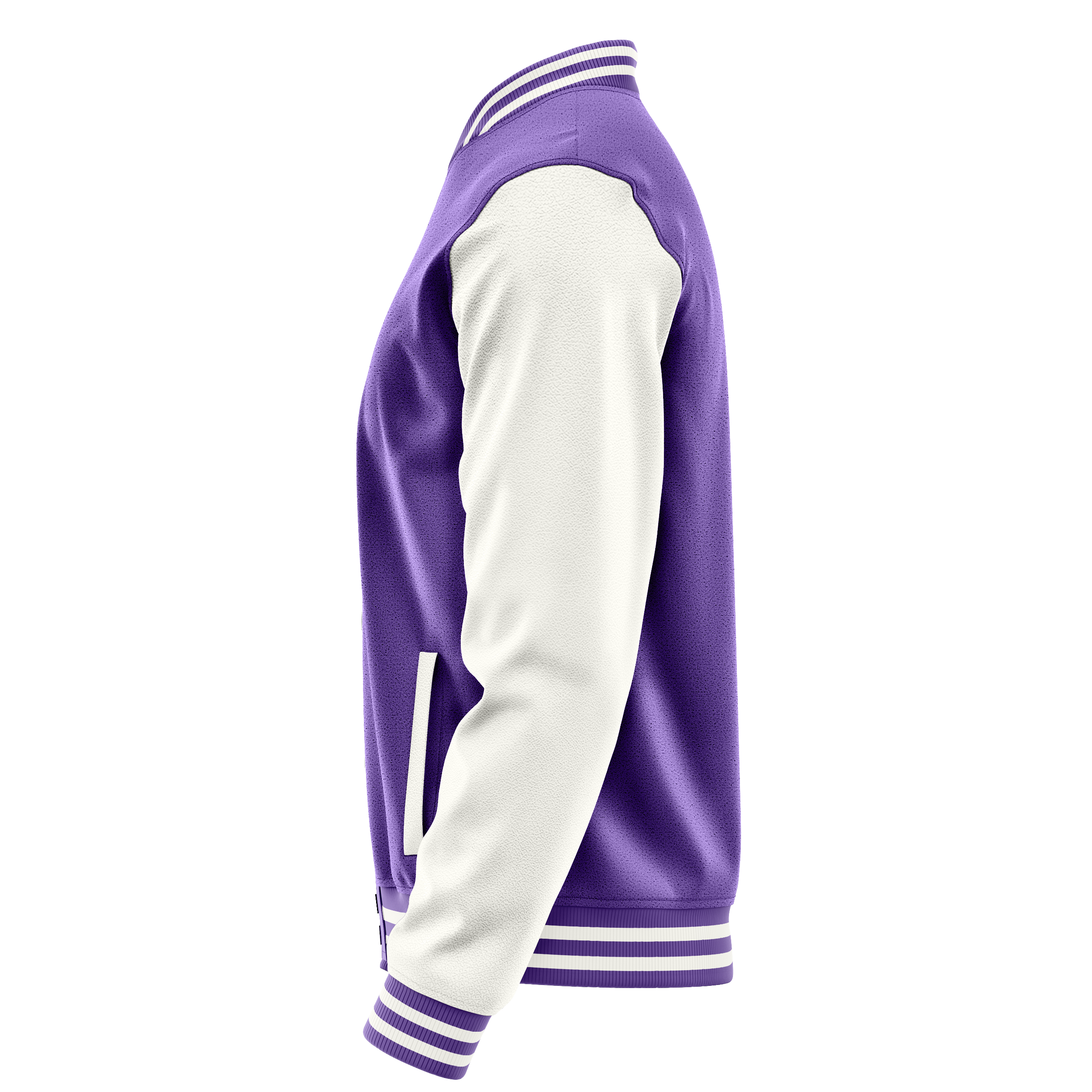 Custom Light Purple Varsity Jacket White Leather Sleeves JG23182318