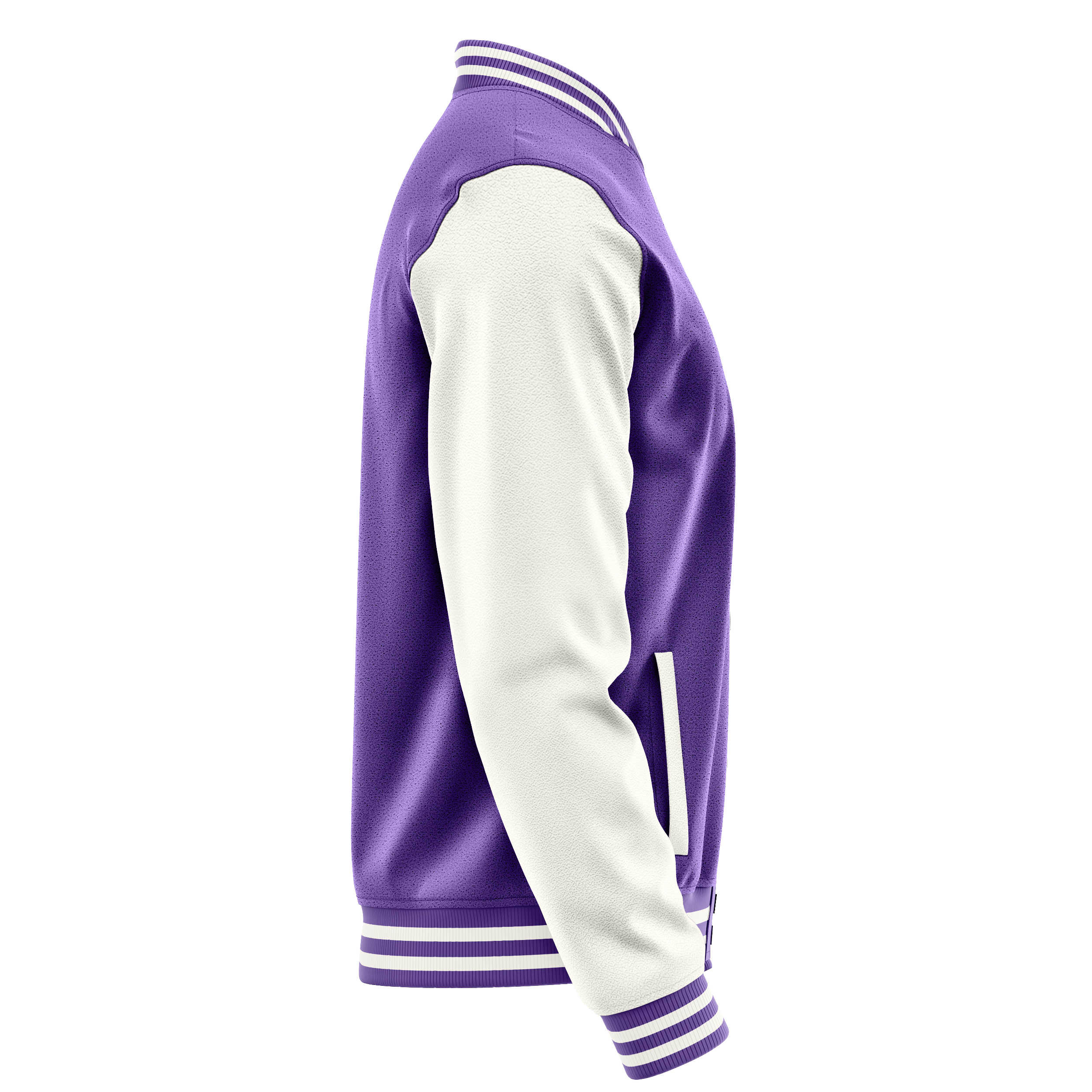 Custom Light Purple Varsity Jacket White Leather Sleeves JG23182318