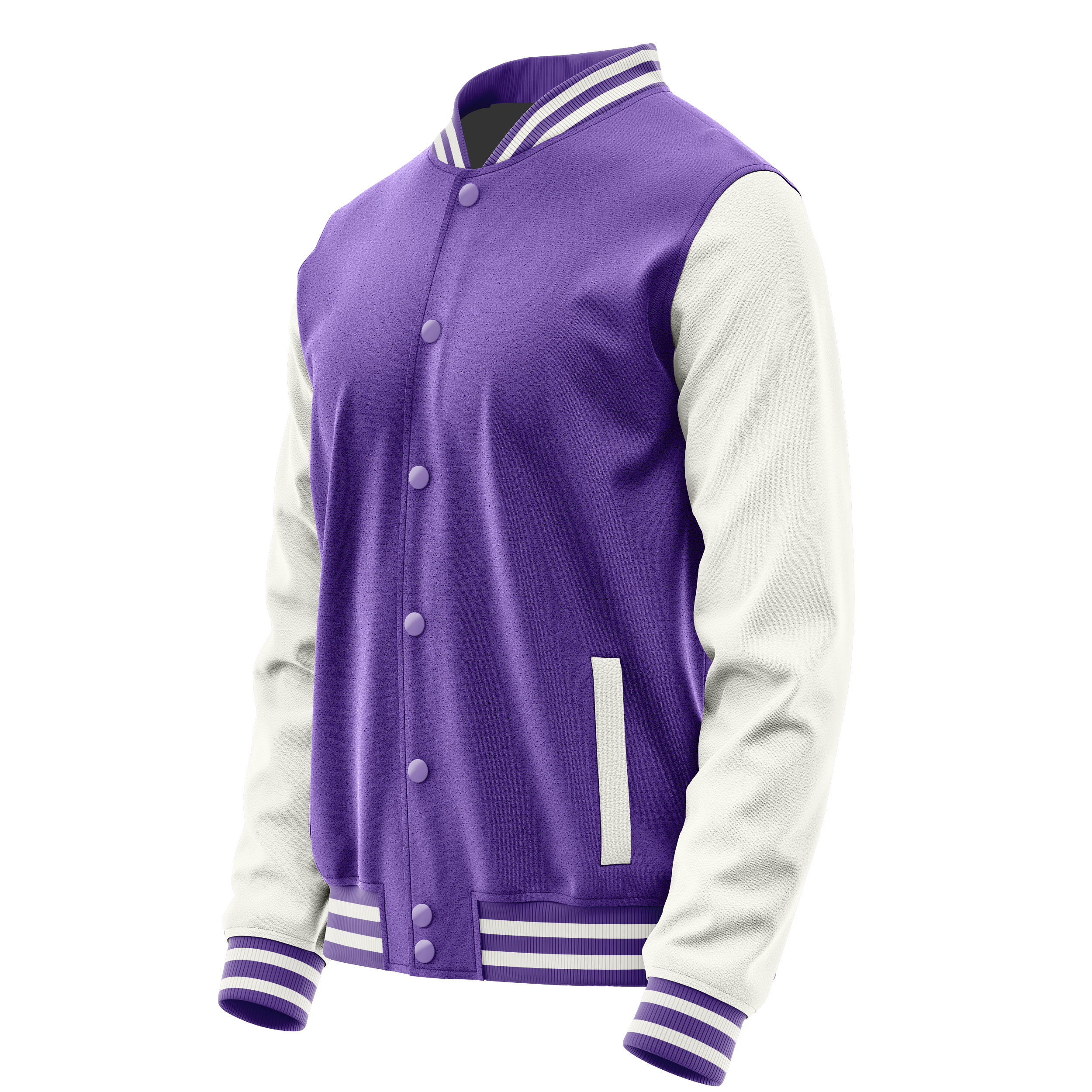 Custom Light Purple Varsity Jacket White Leather Sleeves JG23182318