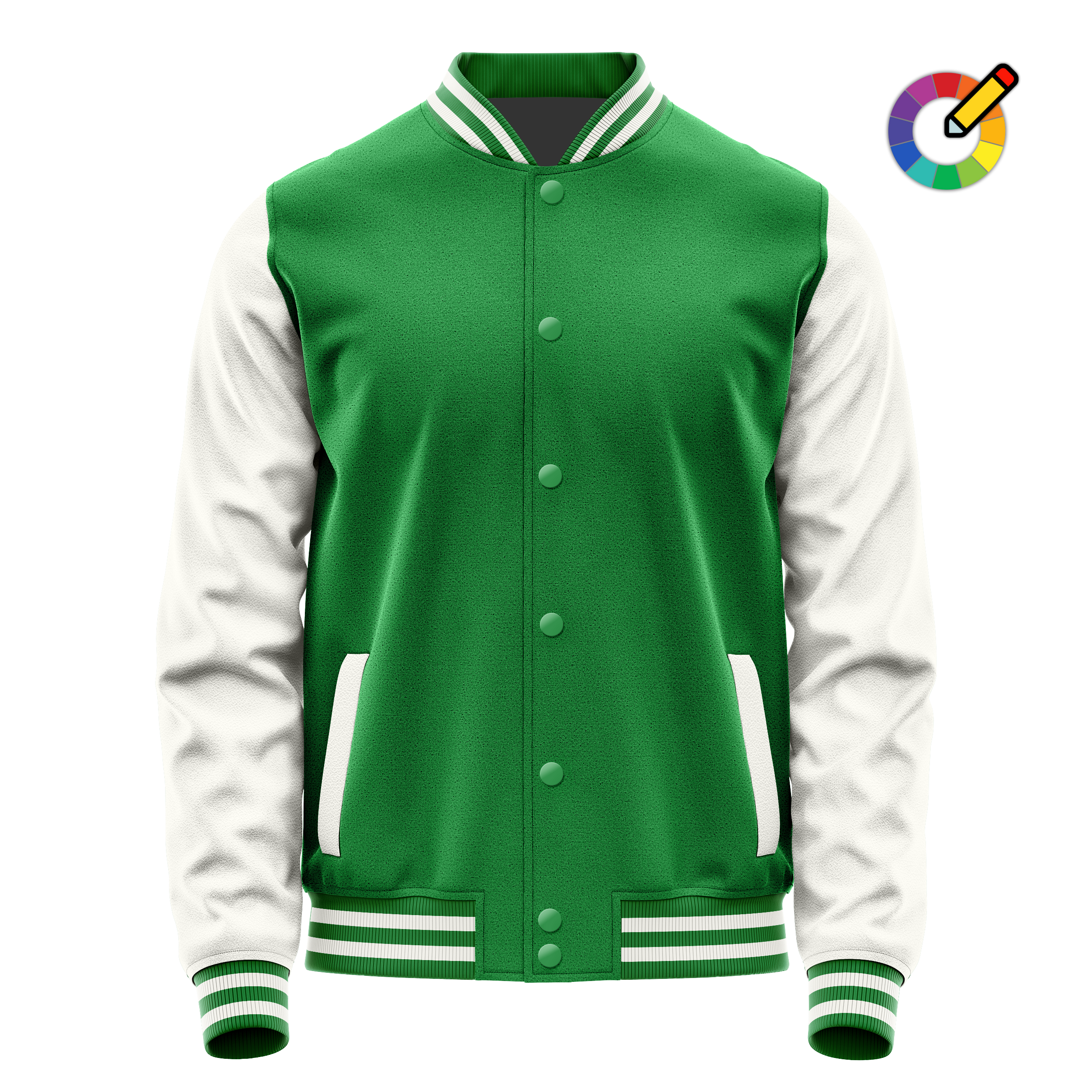 Custom Emerald Green Varsity Jacket White Leather Sleeves JG24182418