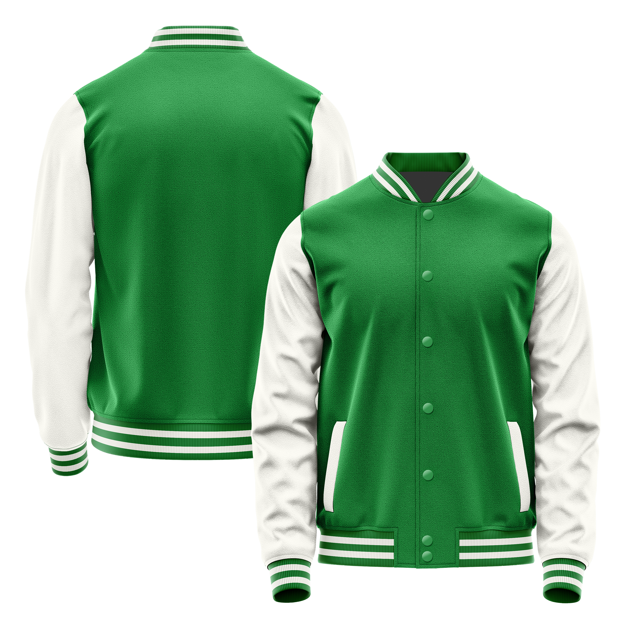 Custom Emerald Green Varsity Jacket White Leather Sleeves JG24182418