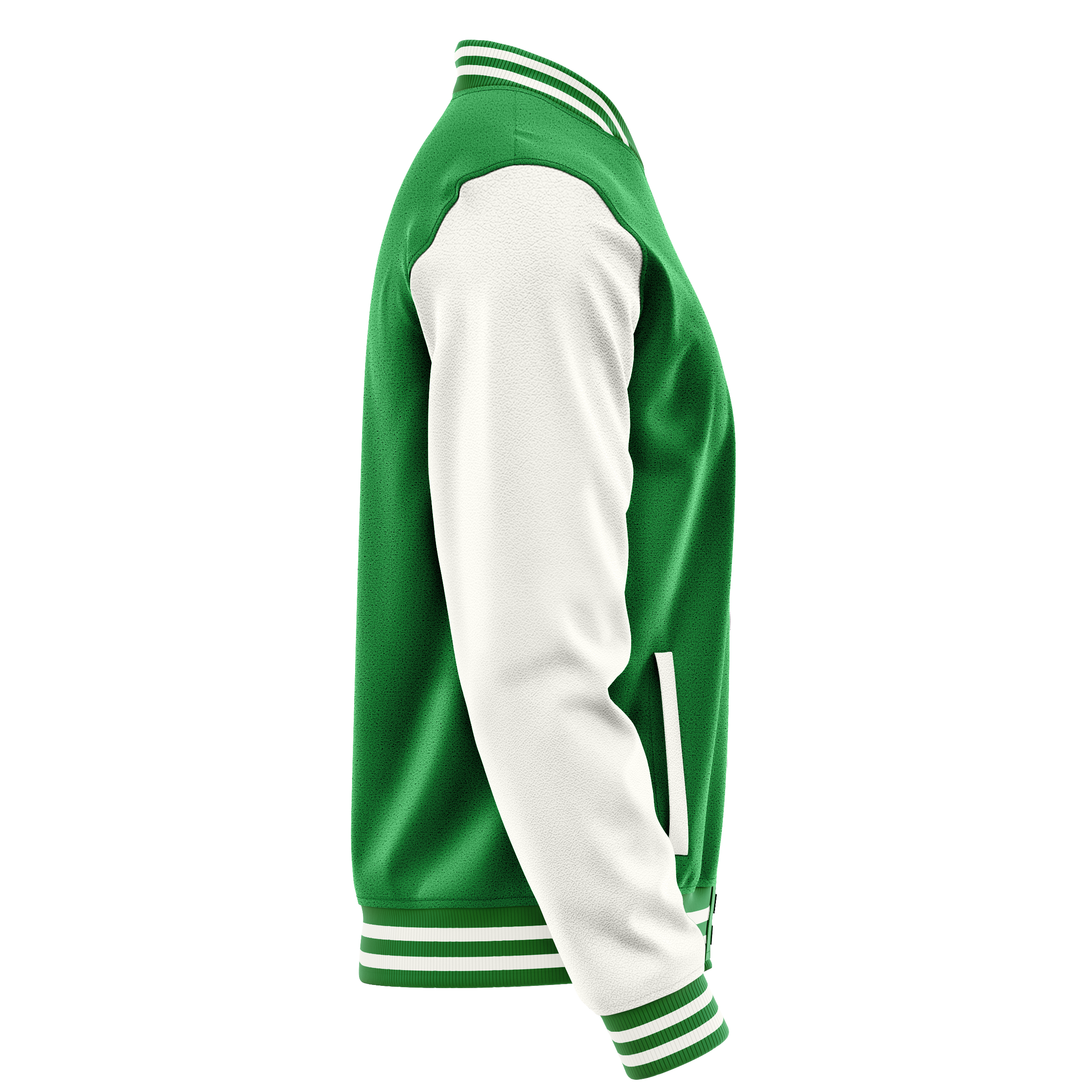 Custom Emerald Green Varsity Jacket White Leather Sleeves JG24182418