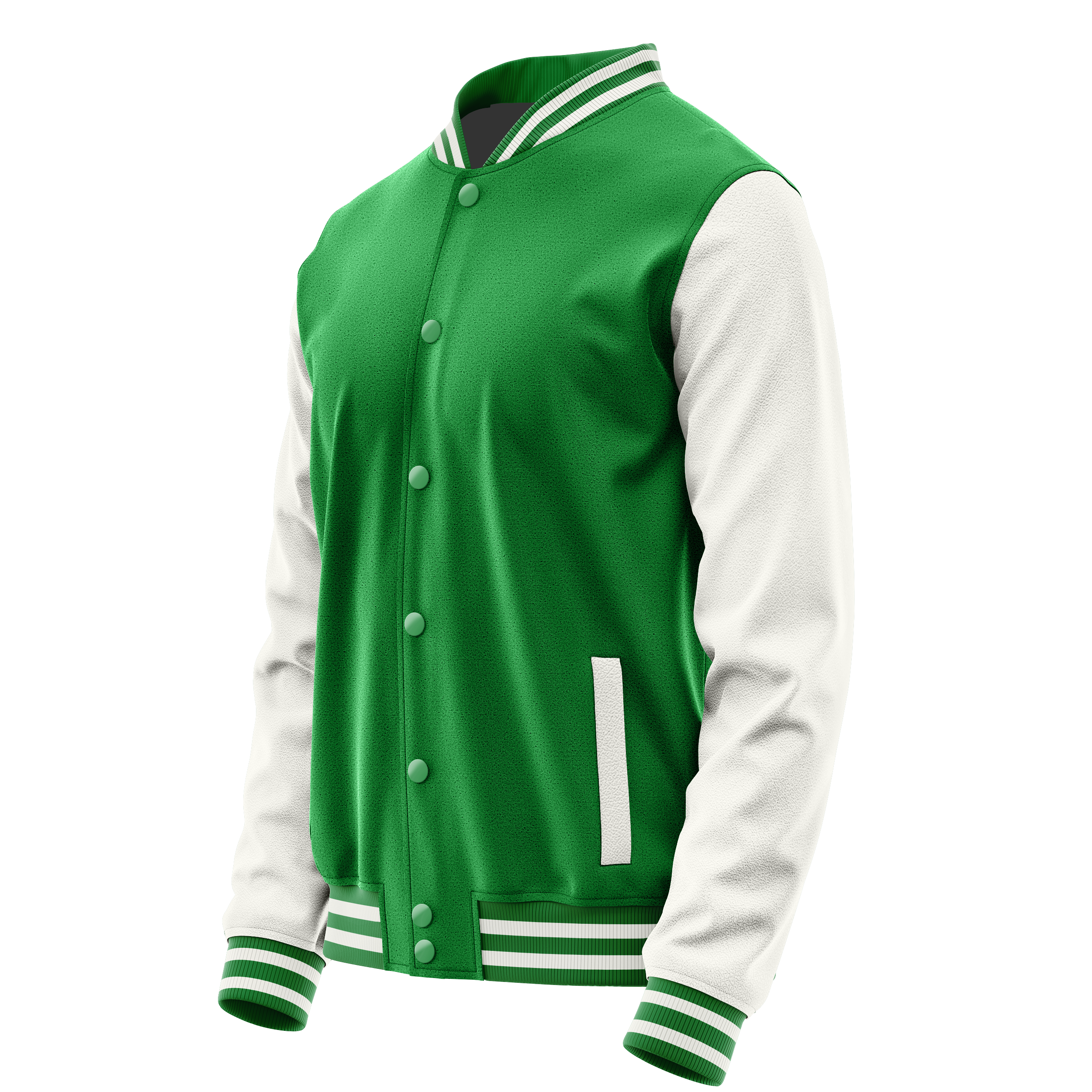 Custom Emerald Green Varsity Jacket White Leather Sleeves JG24182418