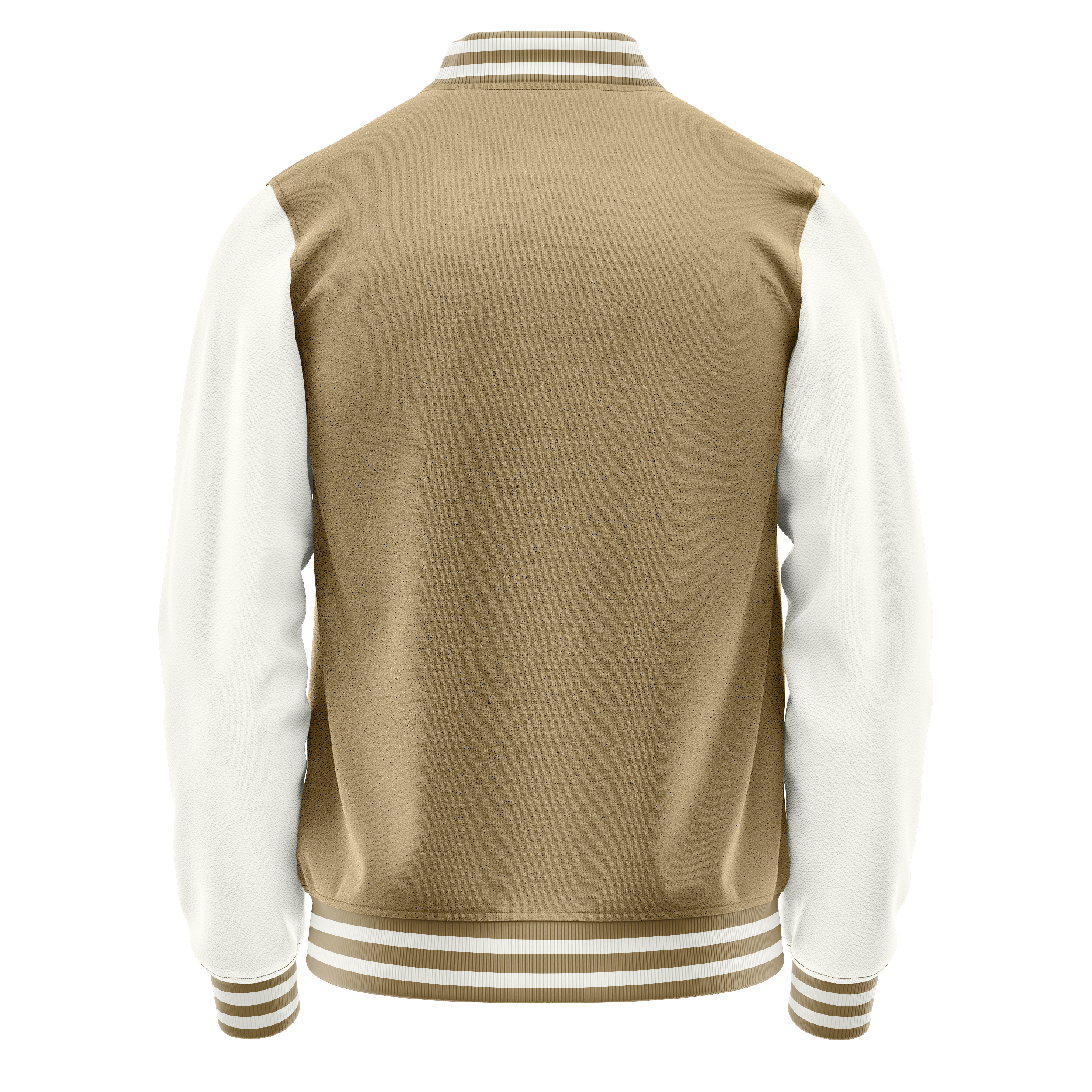 Custom Light Khaki Varsity Jacket White Leather Sleeves JG25182518