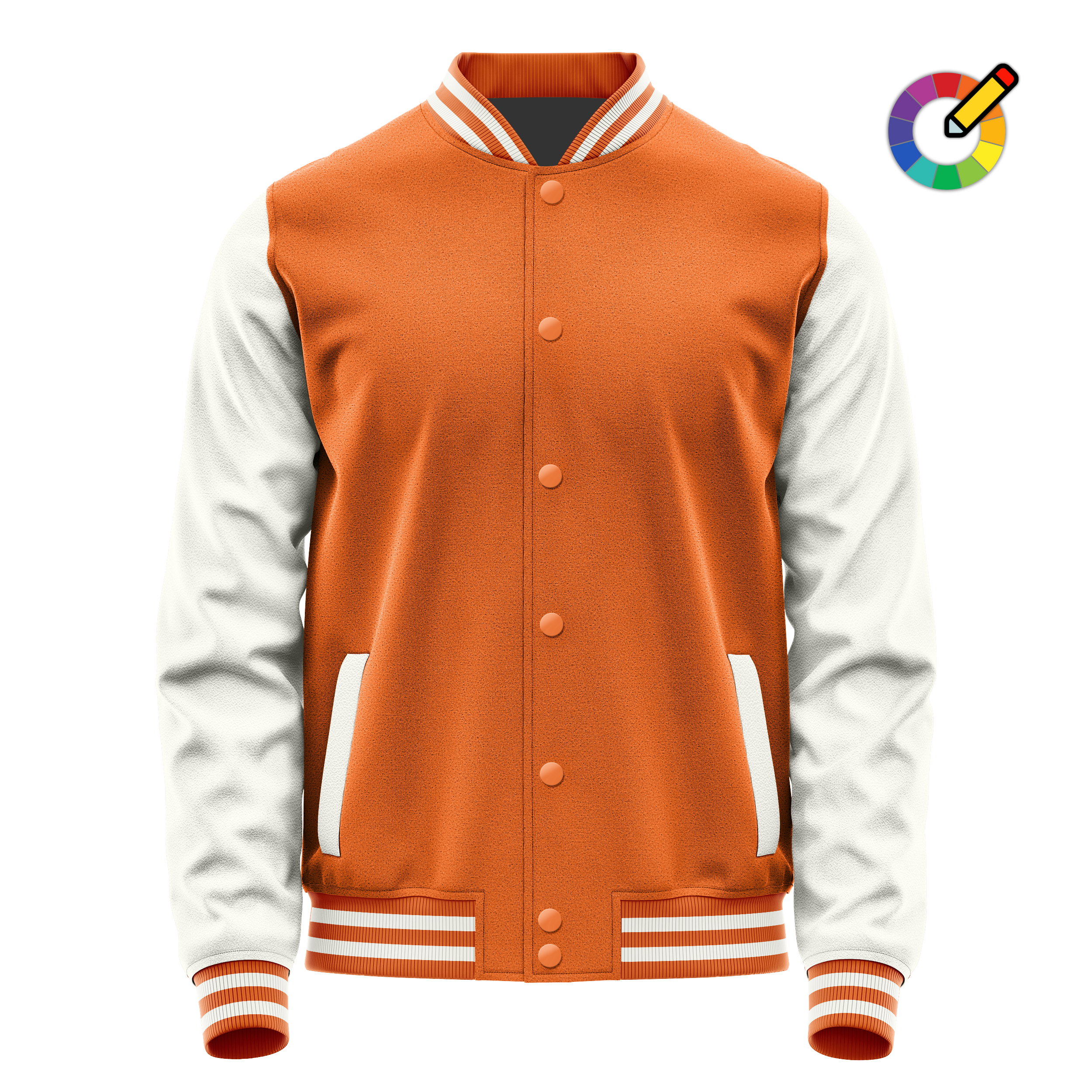 Custom Orange Varsity Jacket White Leather Sleeves JG28182818