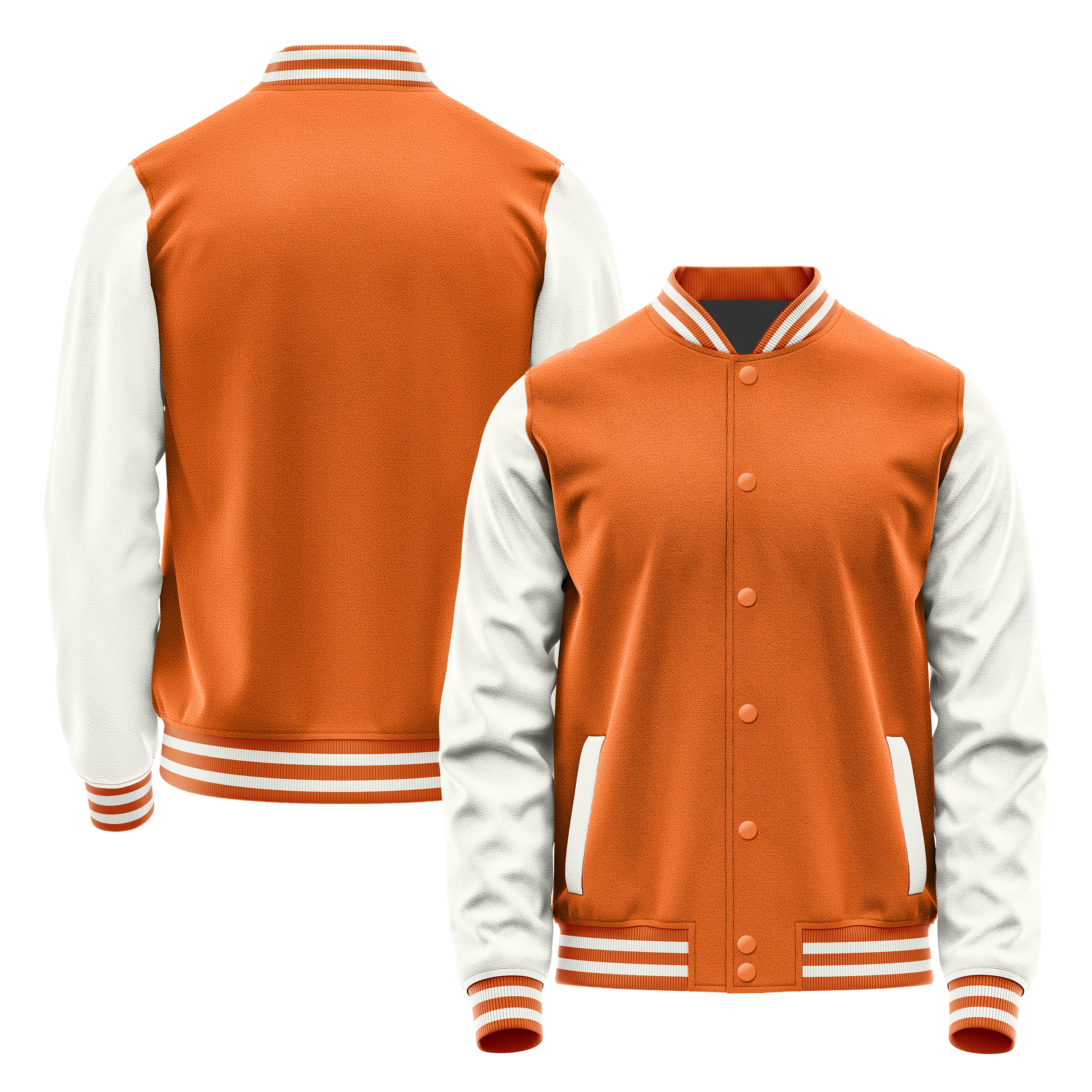 Custom Orange Varsity Jacket White Leather Sleeves JG28182818