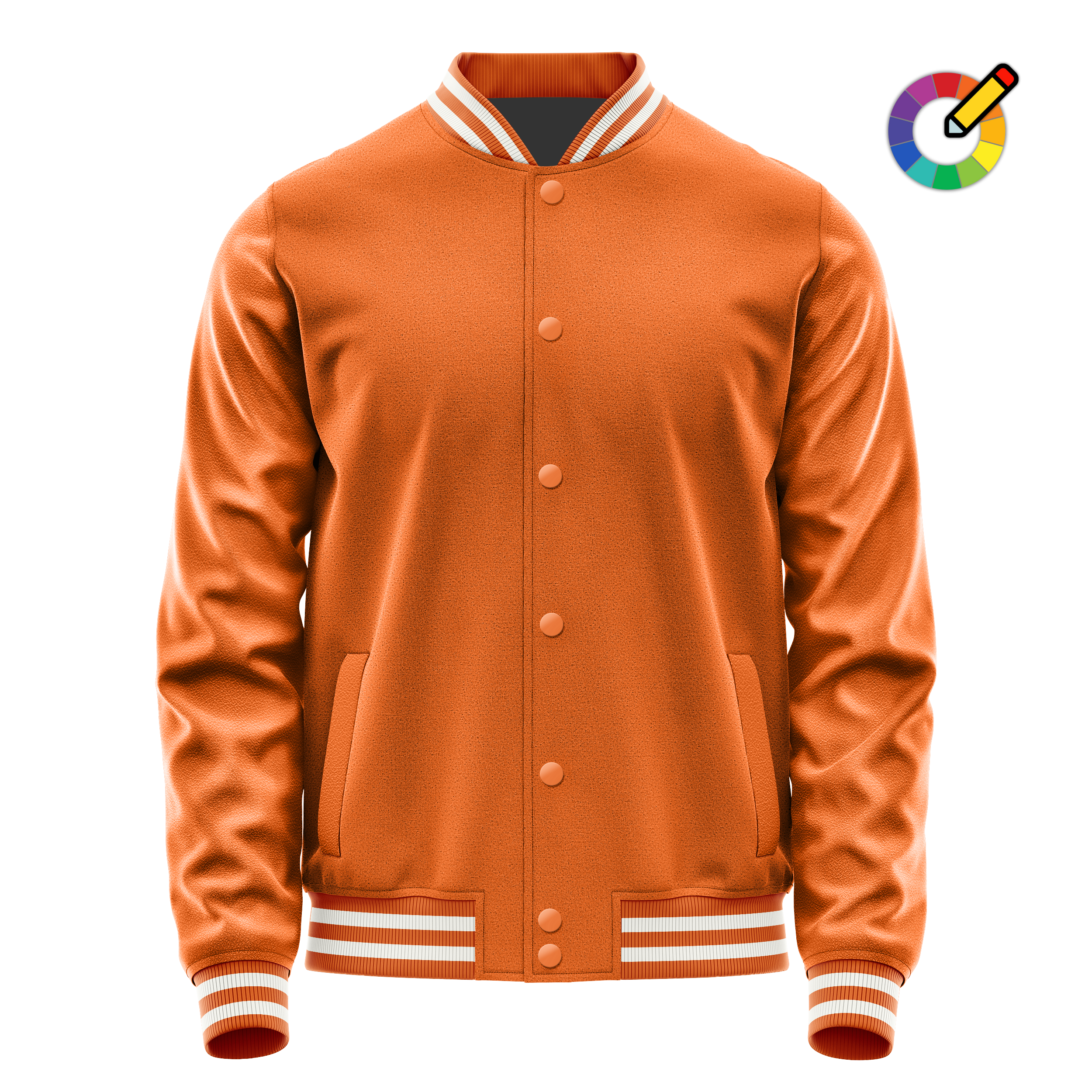 Custom Orange Varsity Jacket Orange Leather Sleeves JG28282818