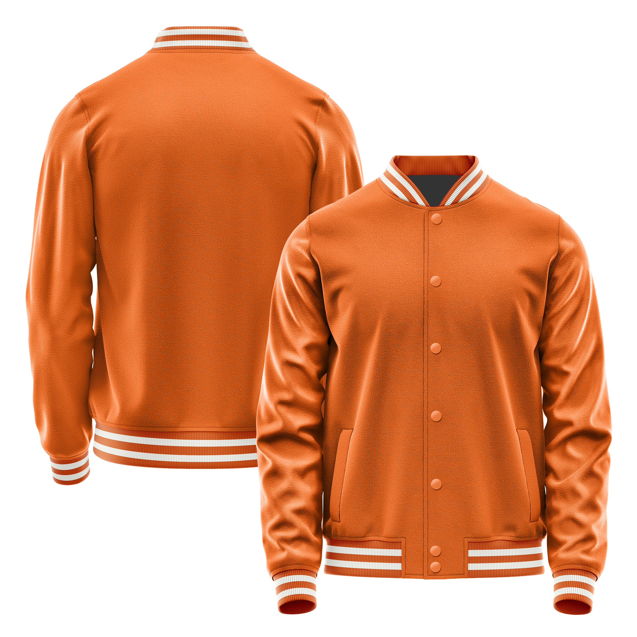 Custom Orange Varsity Jacket Orange Leather Sleeves JG28282818