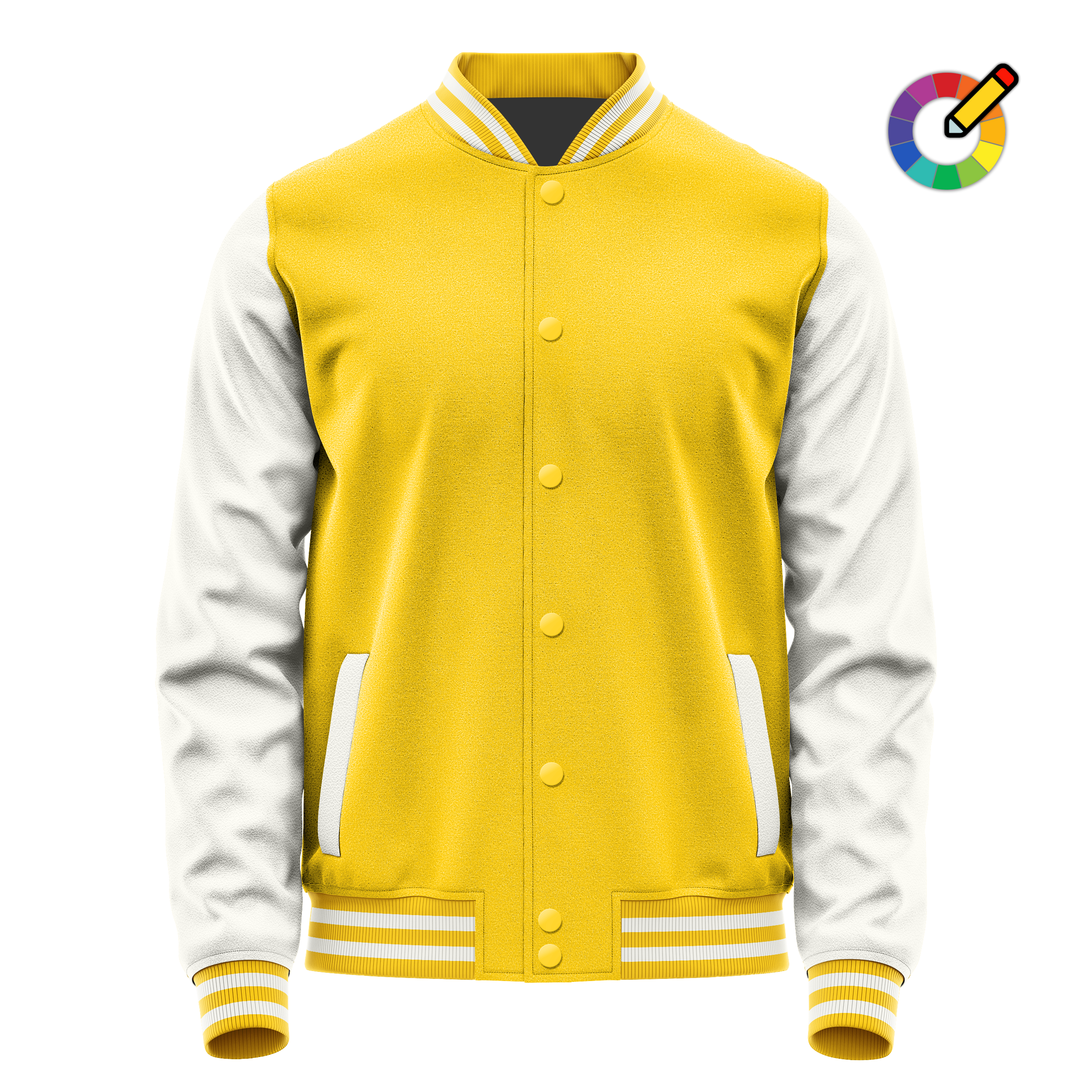 Custom Gold Varsity Jacket White Leather Sleeves JG30183018