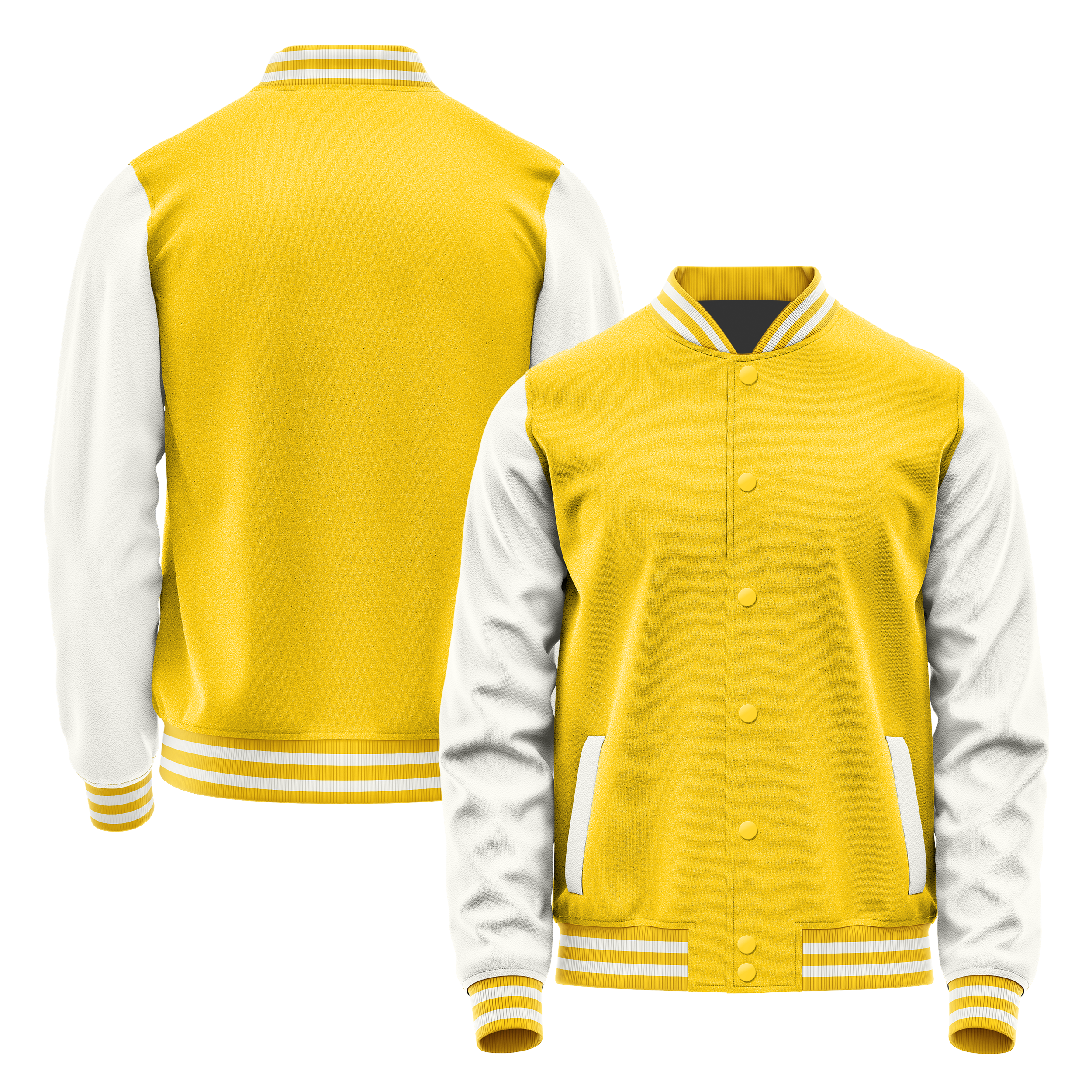 Custom Gold Varsity Jacket White Leather Sleeves JG30183018