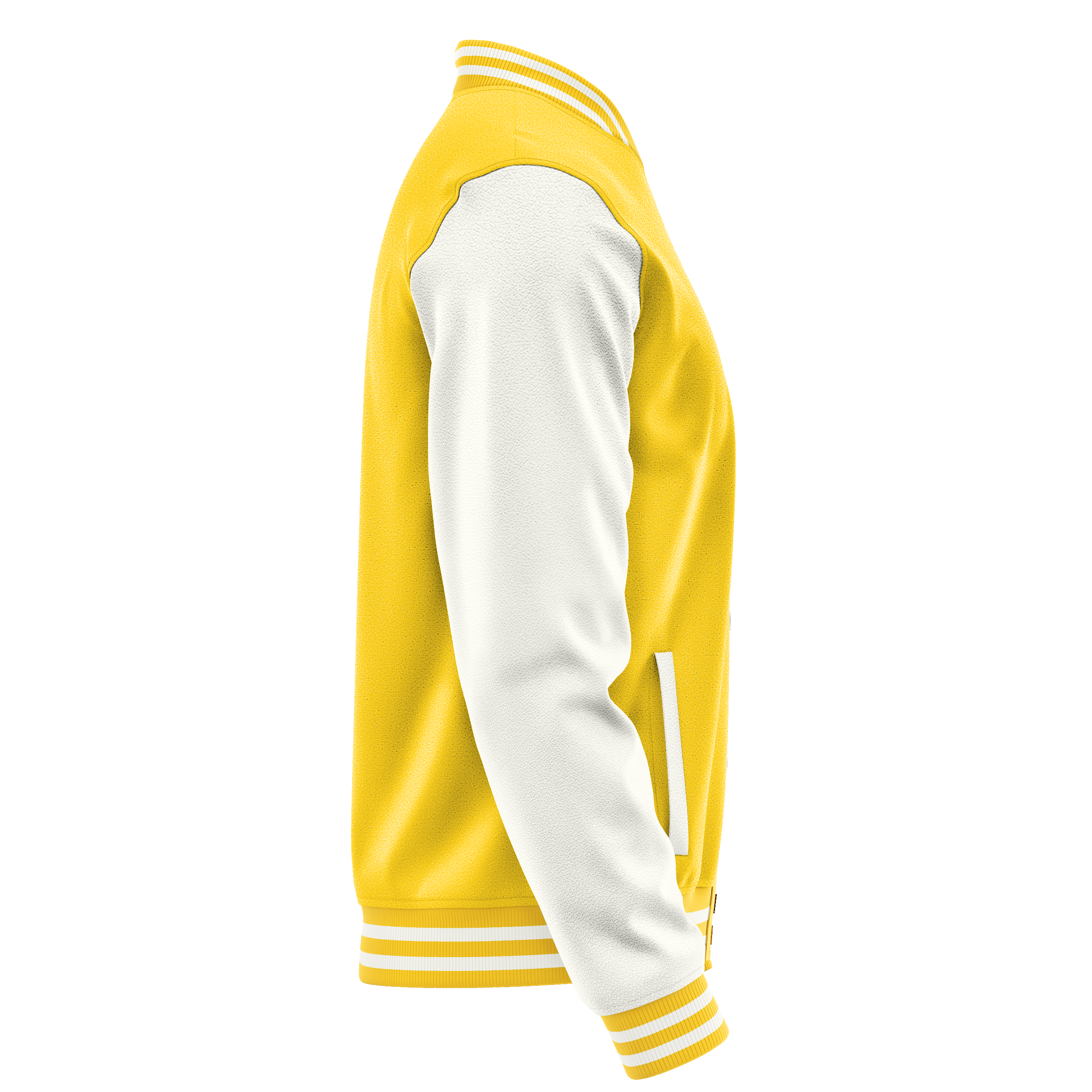 Custom Gold Varsity Jacket White Leather Sleeves JG30183018