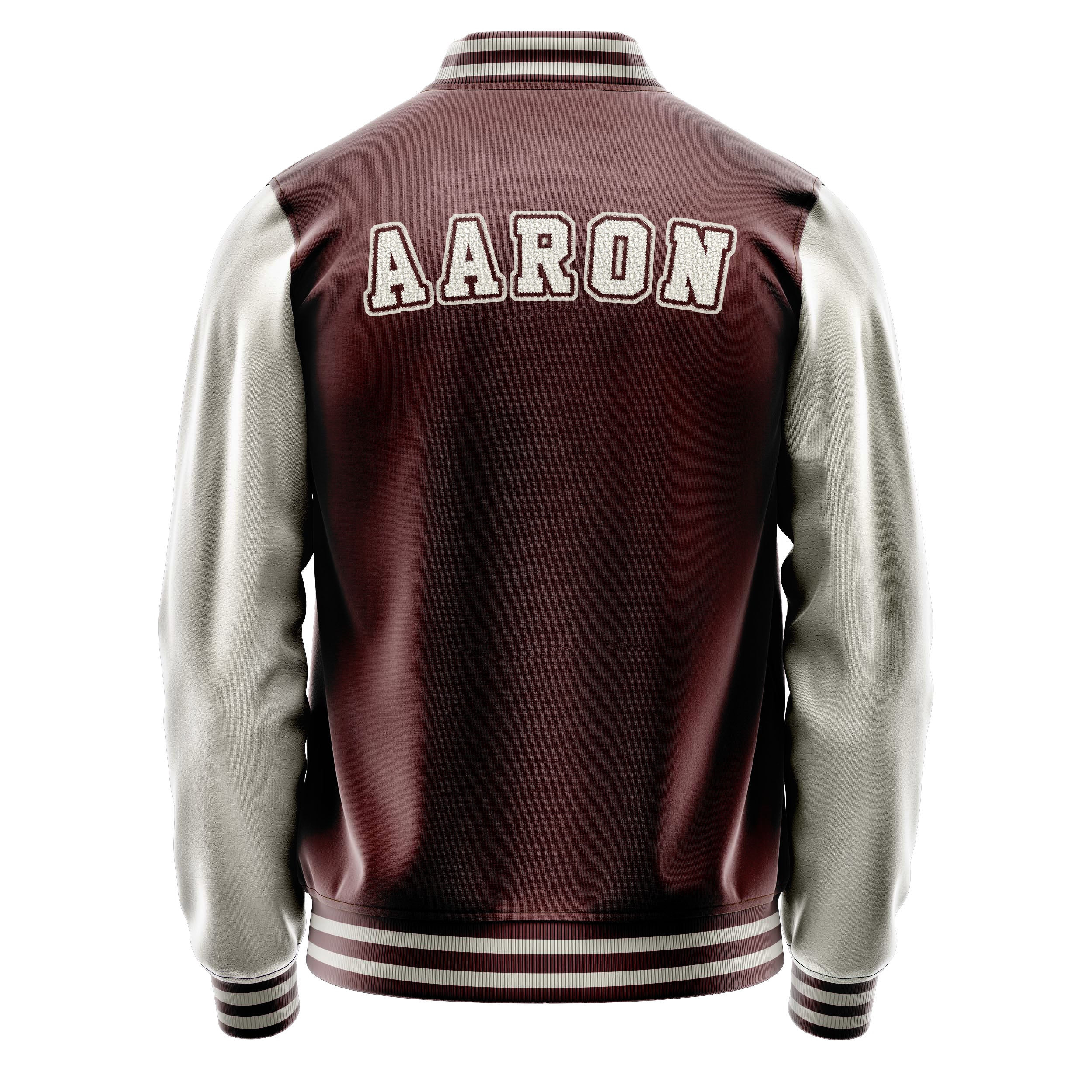 Custom Wine Red Varsity Jacket Patches Beige Leather Sleeves - football