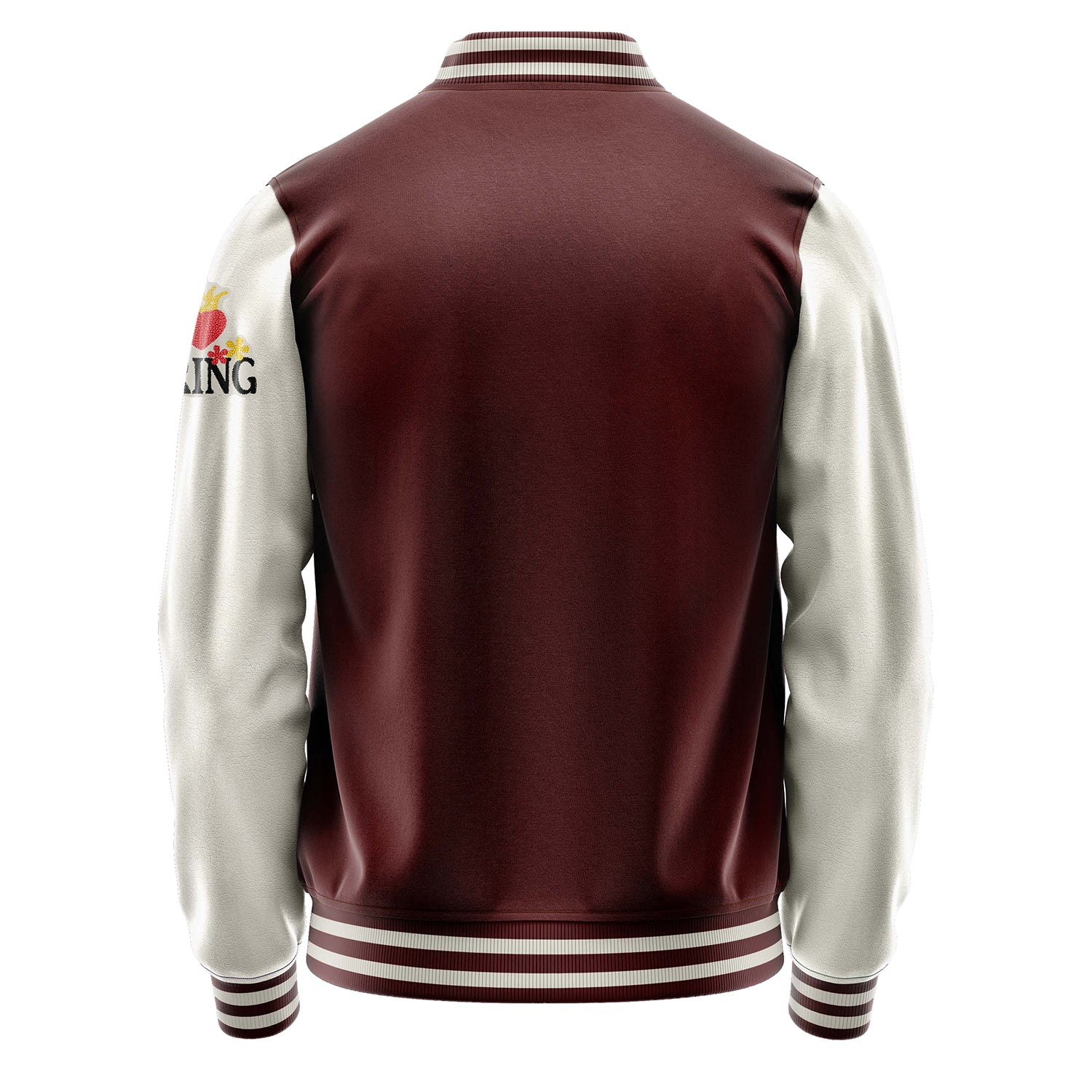 Custom Wine Red Varsity Jacket Patches Beige Leather Sleeves - I Love Spring